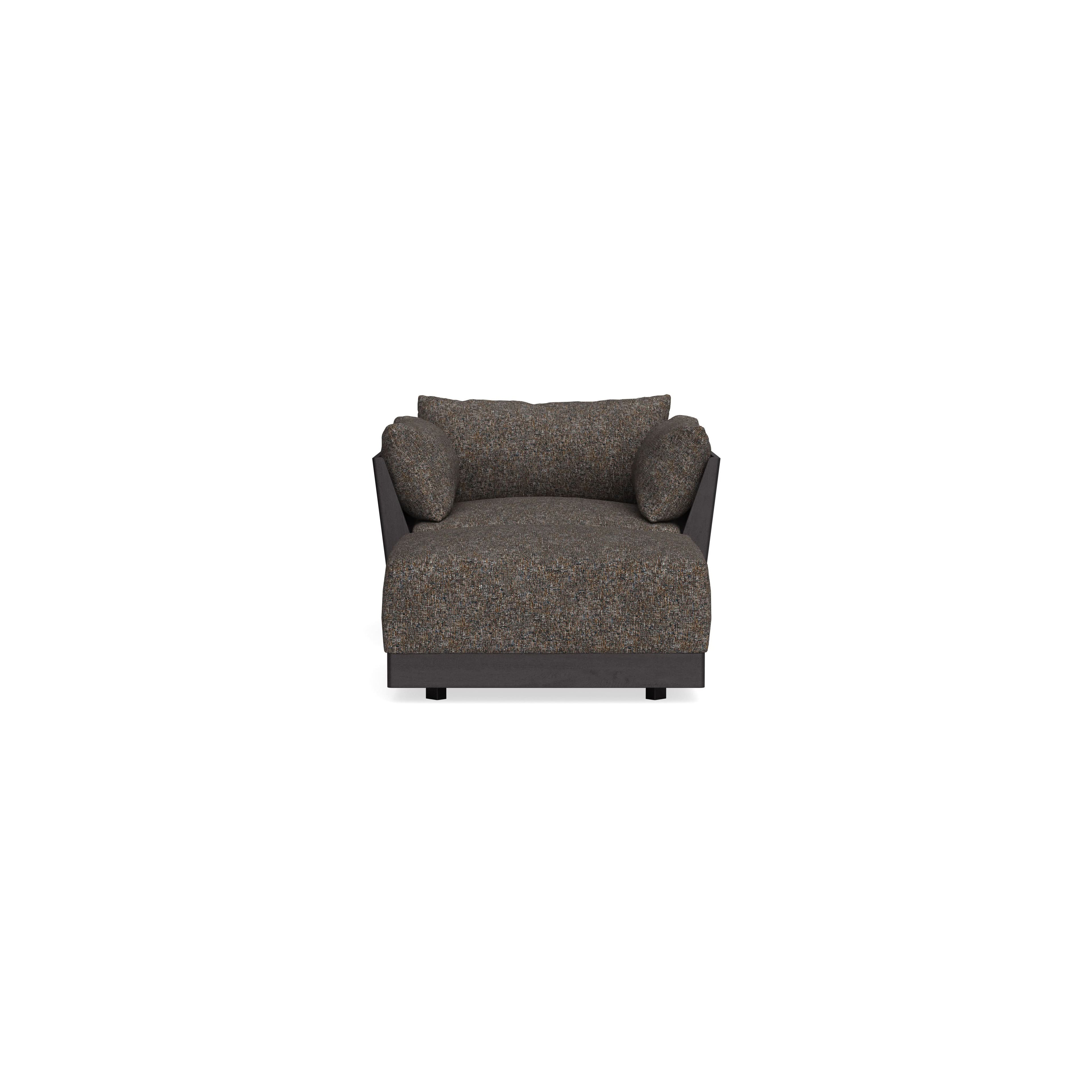 Modular Bondi Black Armchair + Ottoman in Eclipse | Classic Blend