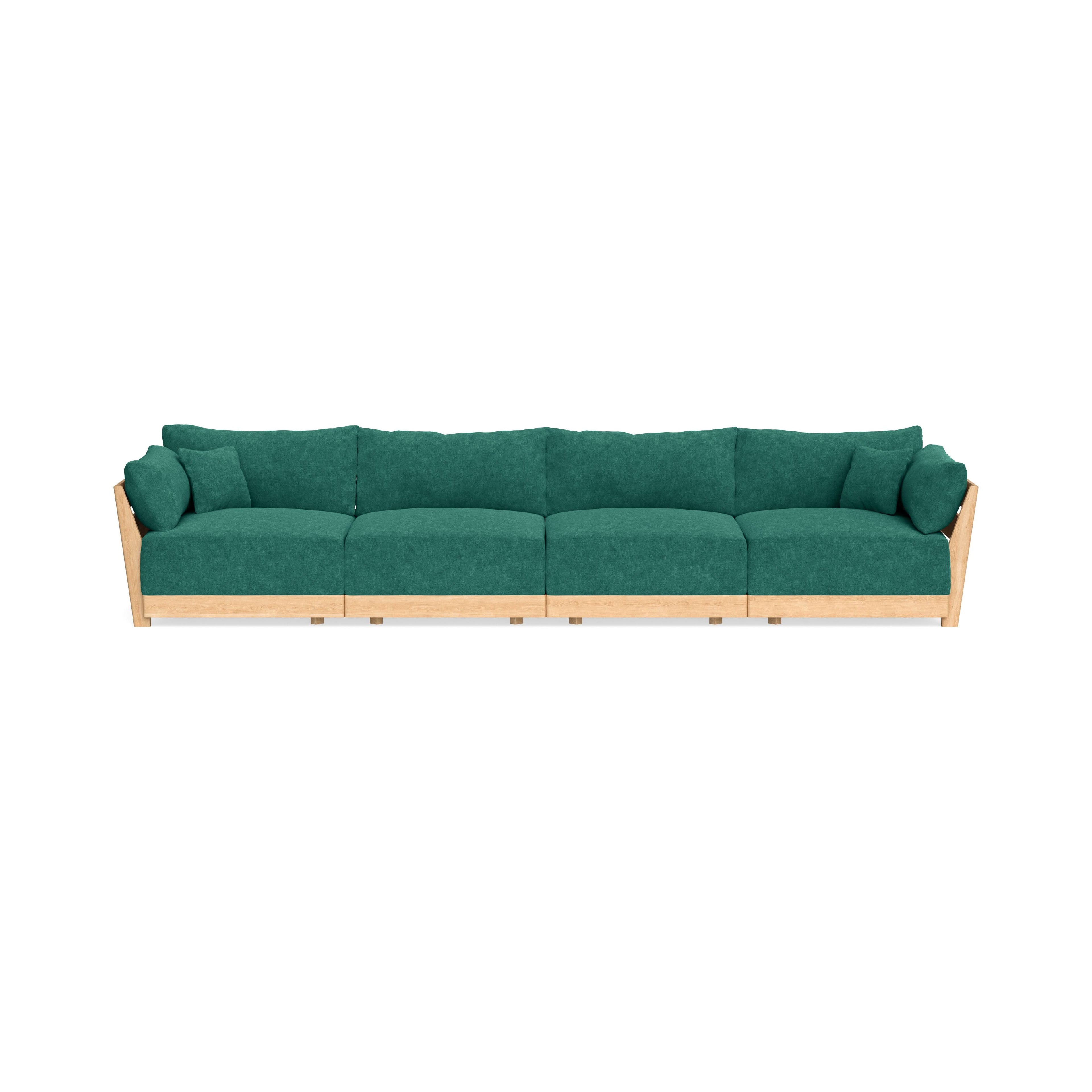 Modular Bondi Latte 4-Seater Sofa in Jade Green | Memory Foam Blend
