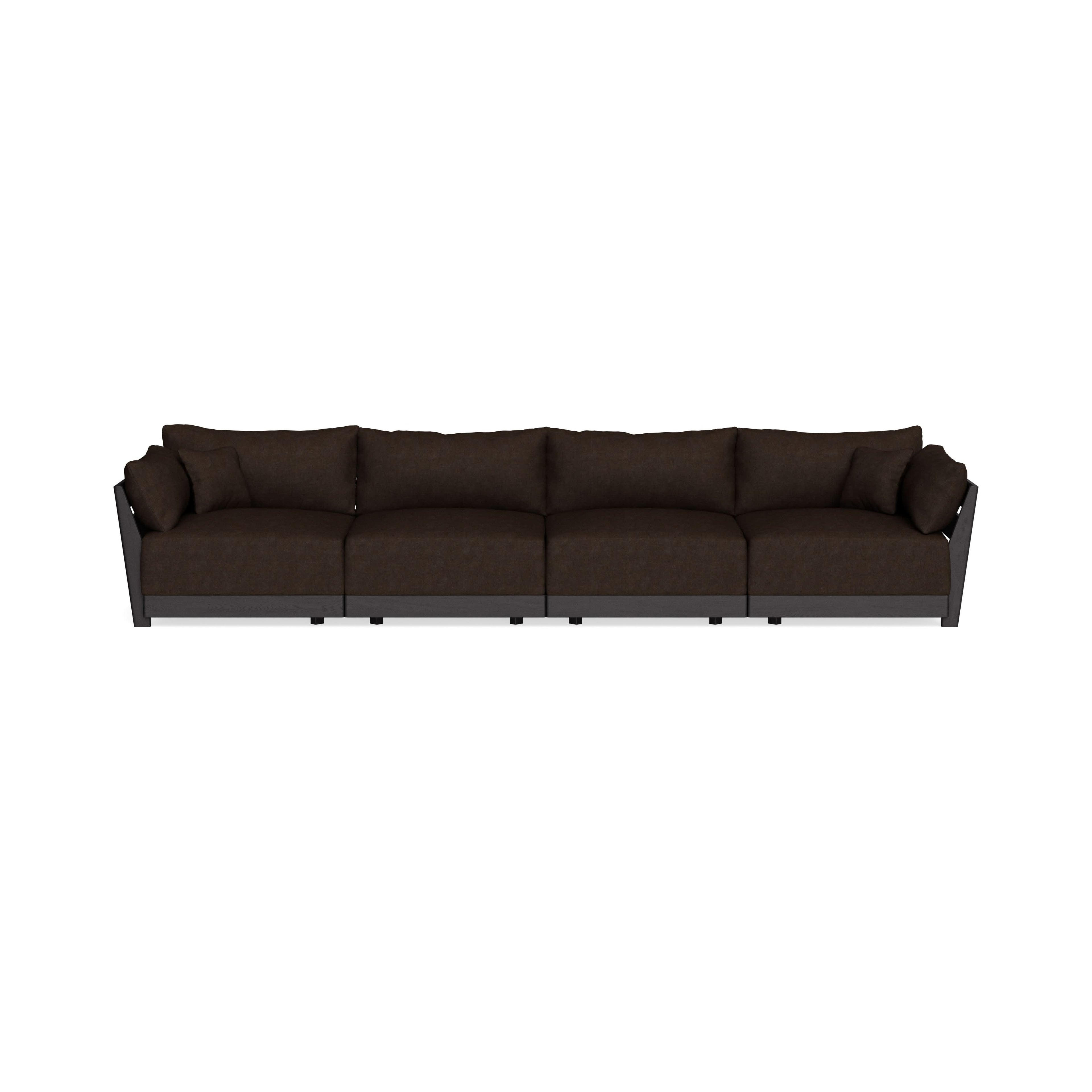 Modular Bondi Black 4-Seater Sofa in Espresso | Classic Blend