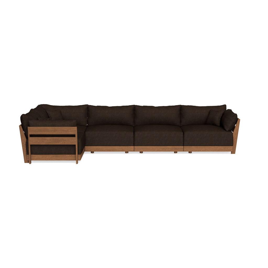 Modular Bondi Espresso 5-Seater L-Sectional in Espresso | Classic Blend