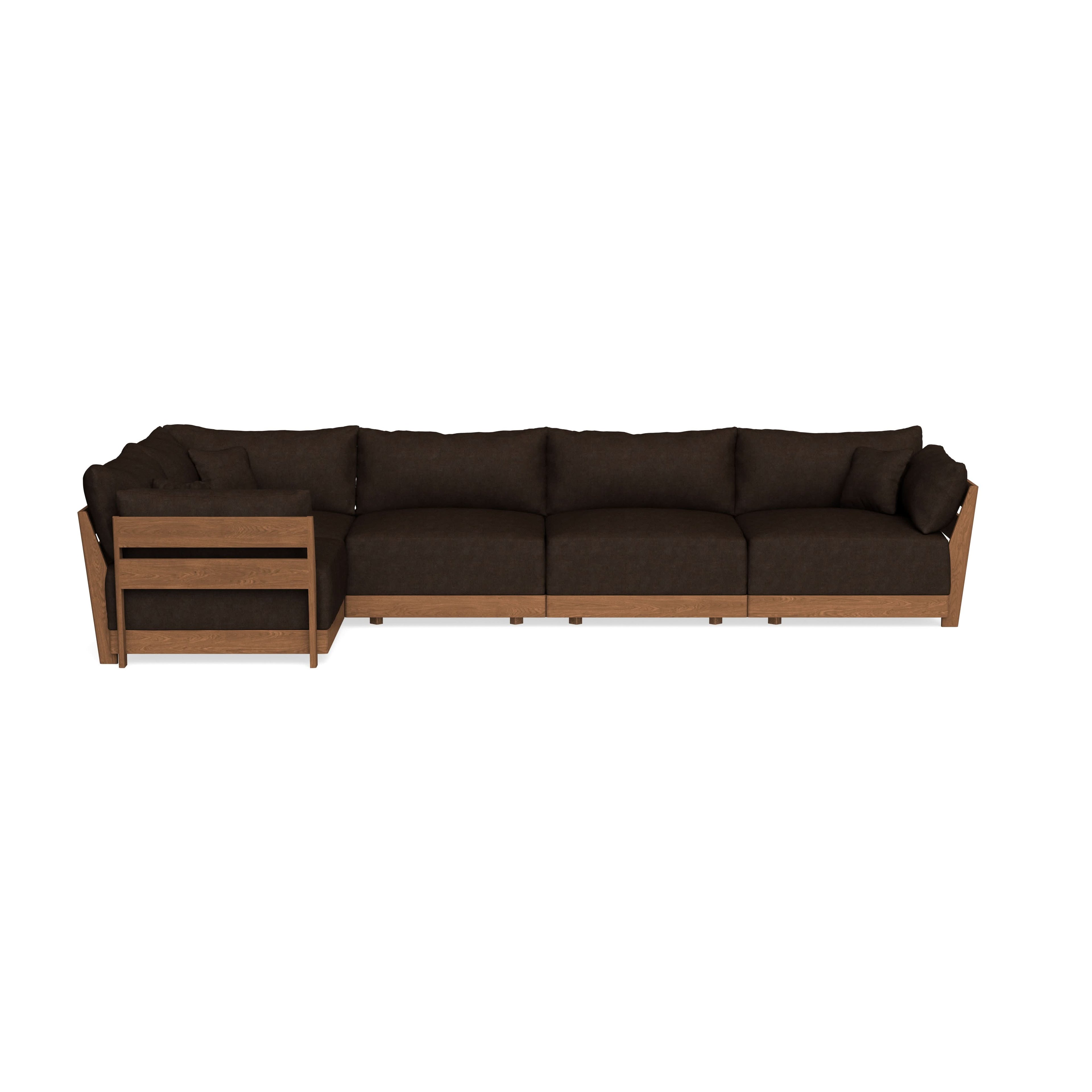 Modular Bondi Espresso 5-Seater L-Sectional in Espresso | Classic Blend
