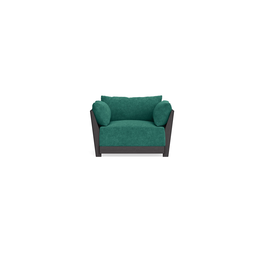 Modular Bondi Black Armchair in Jade Green | Memory Foam Blend
