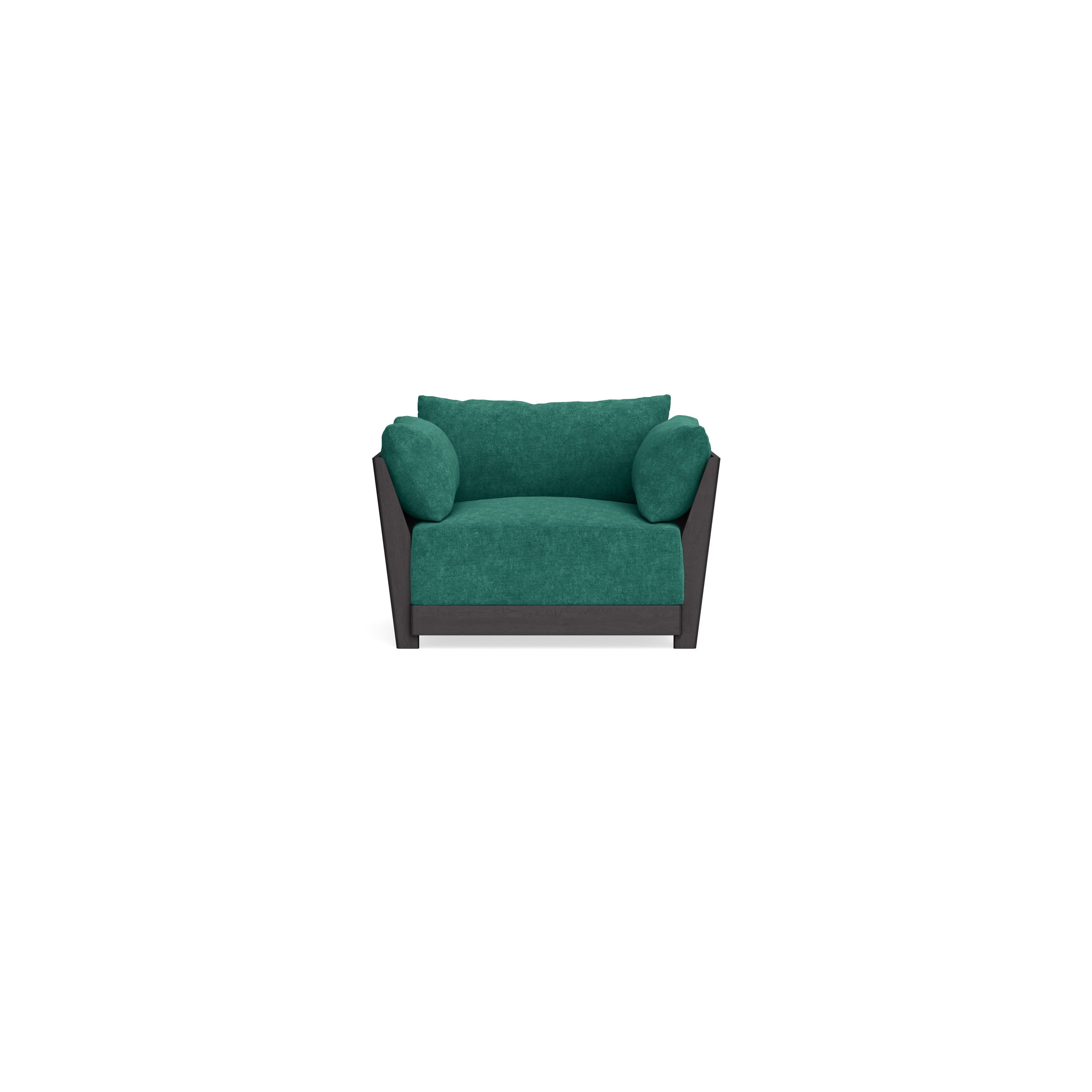Modular Bondi Black Armchair in Jade Green | Memory Foam Blend