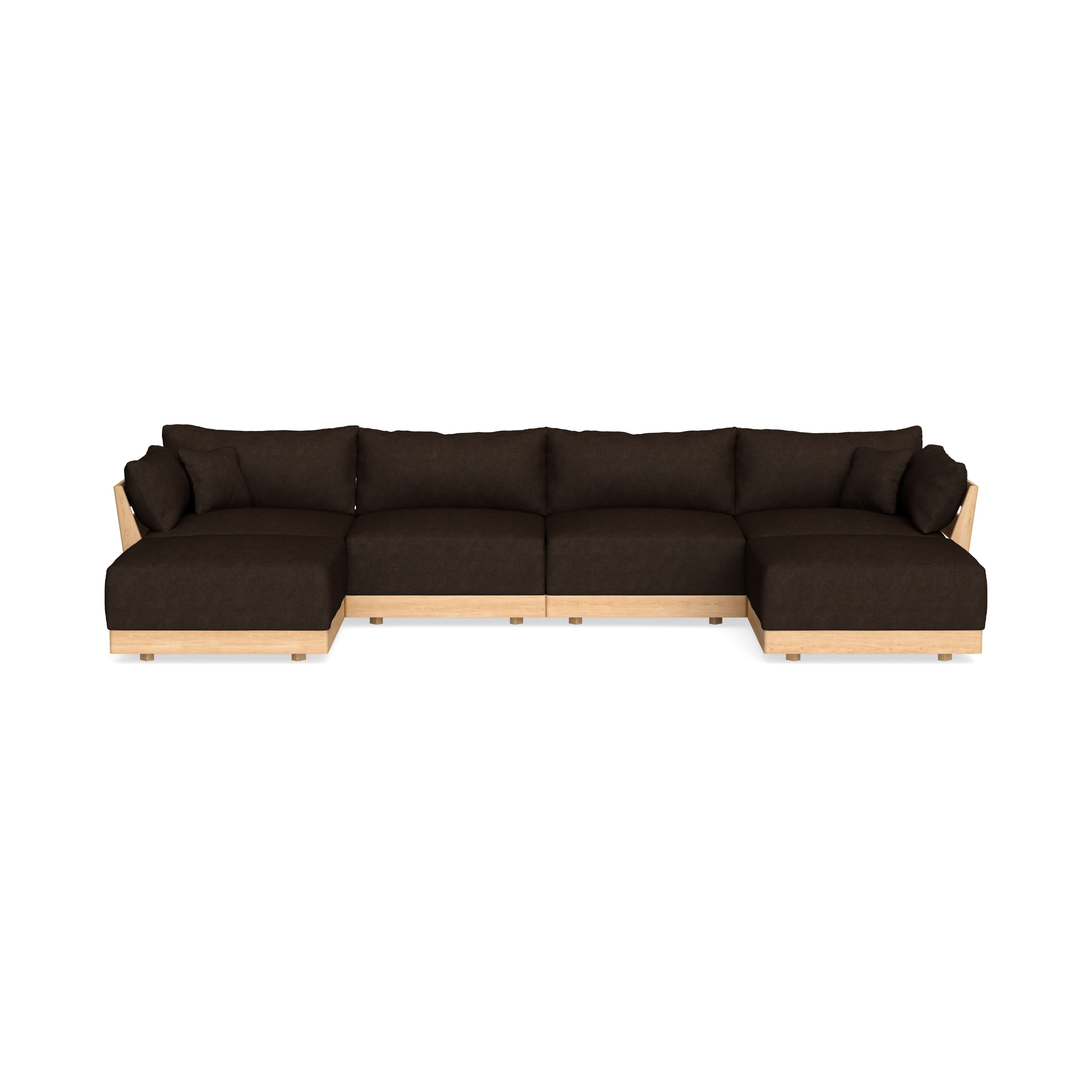 Modular Bondi Latte 4-Seater U-Sectional in Espresso | Classic Blend