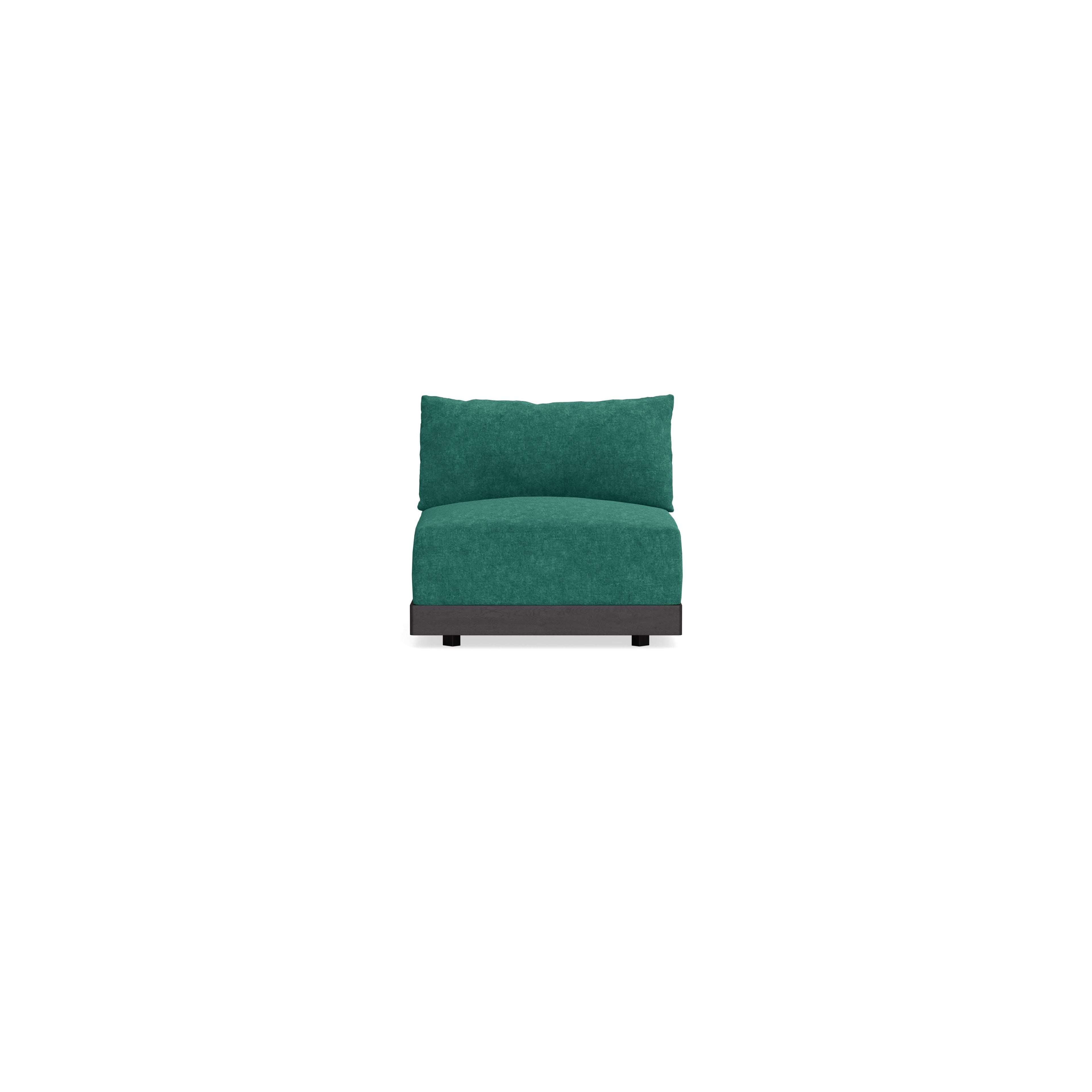 Modular Bondi Black Armless Chair in Jade Green | Memory Foam Blend