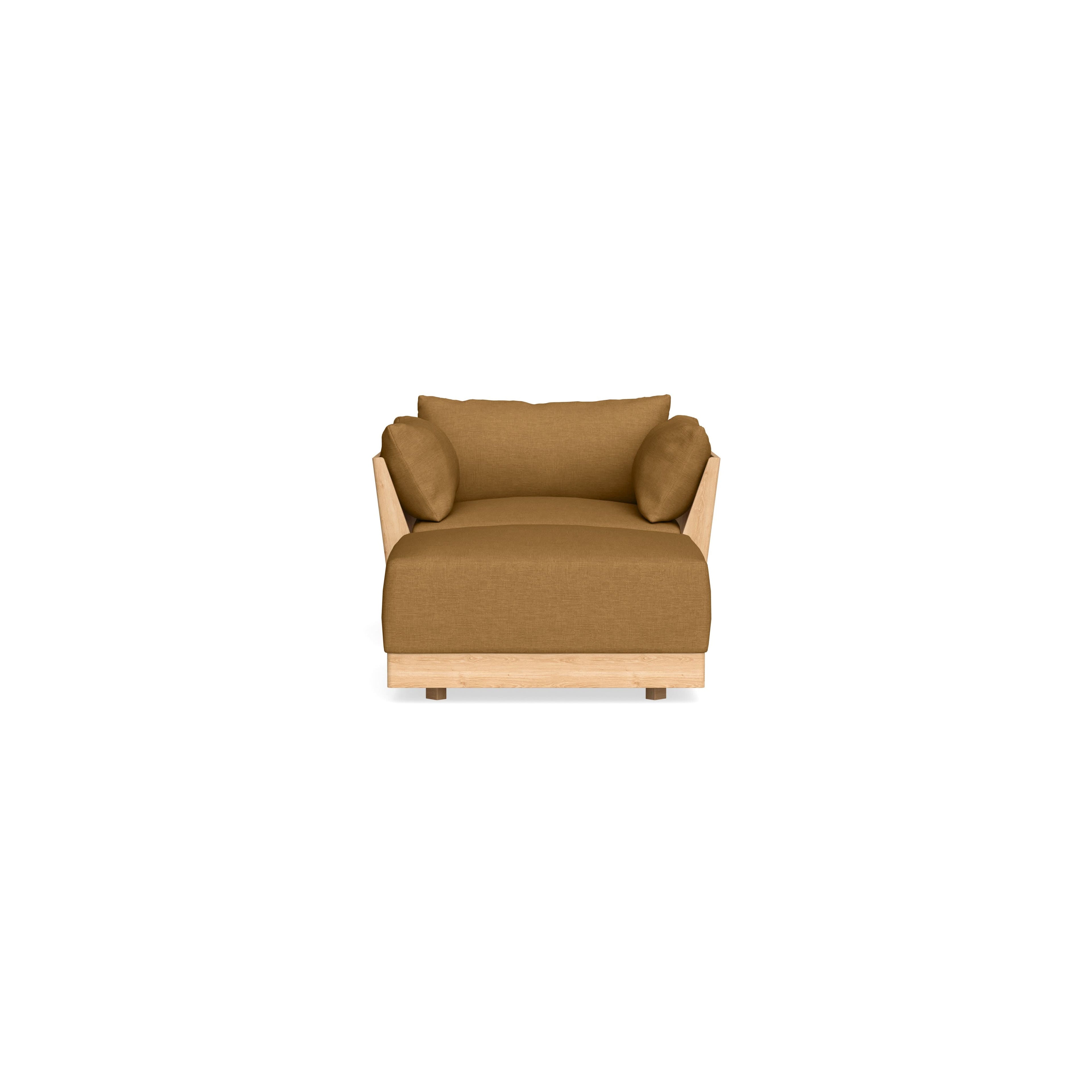 Modular Bondi Latte Armchair + Ottoman in Dijon | Classic Blend