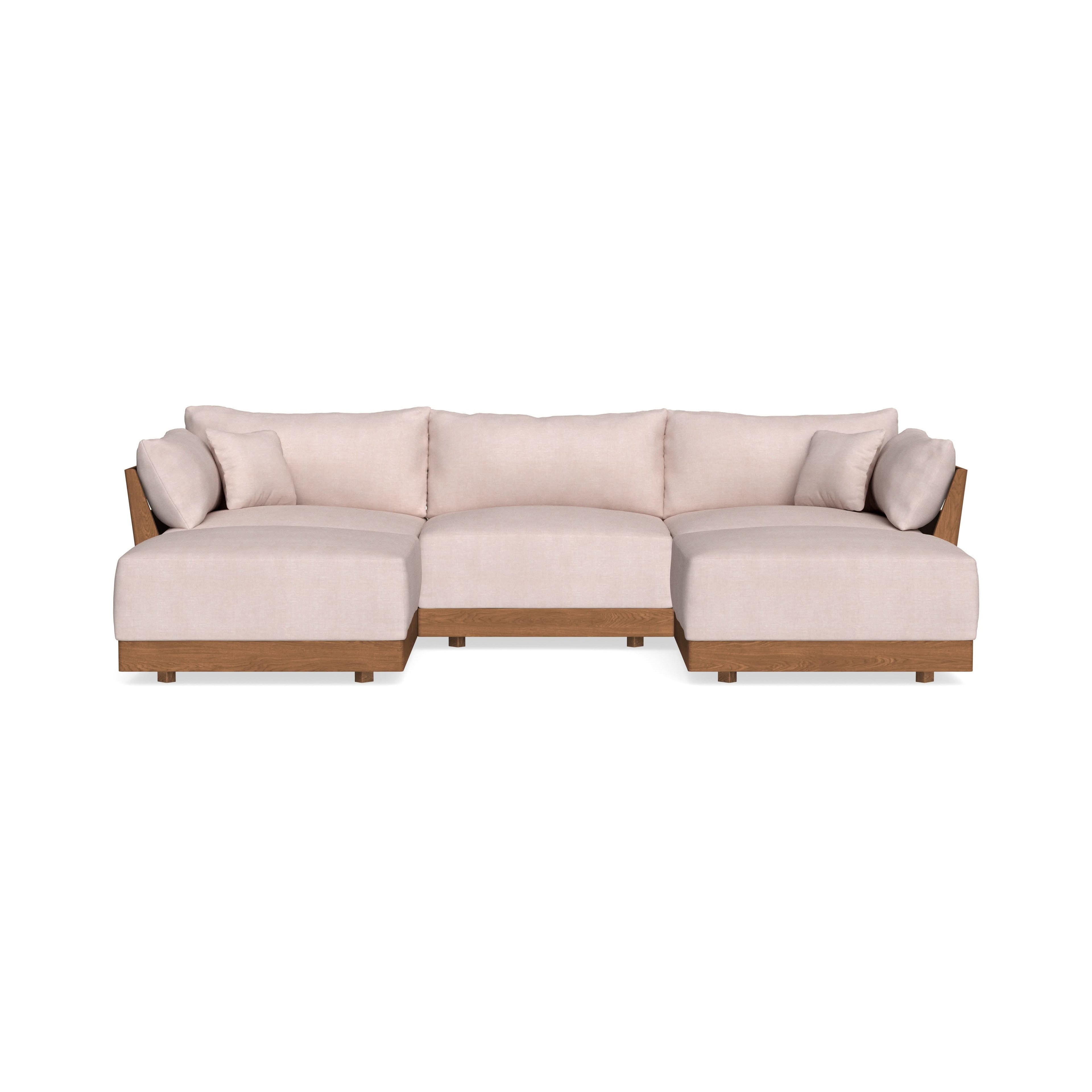 Modular Bondi Espresso 3-Seater U-Sectional in Blush | Memory Foam Blend