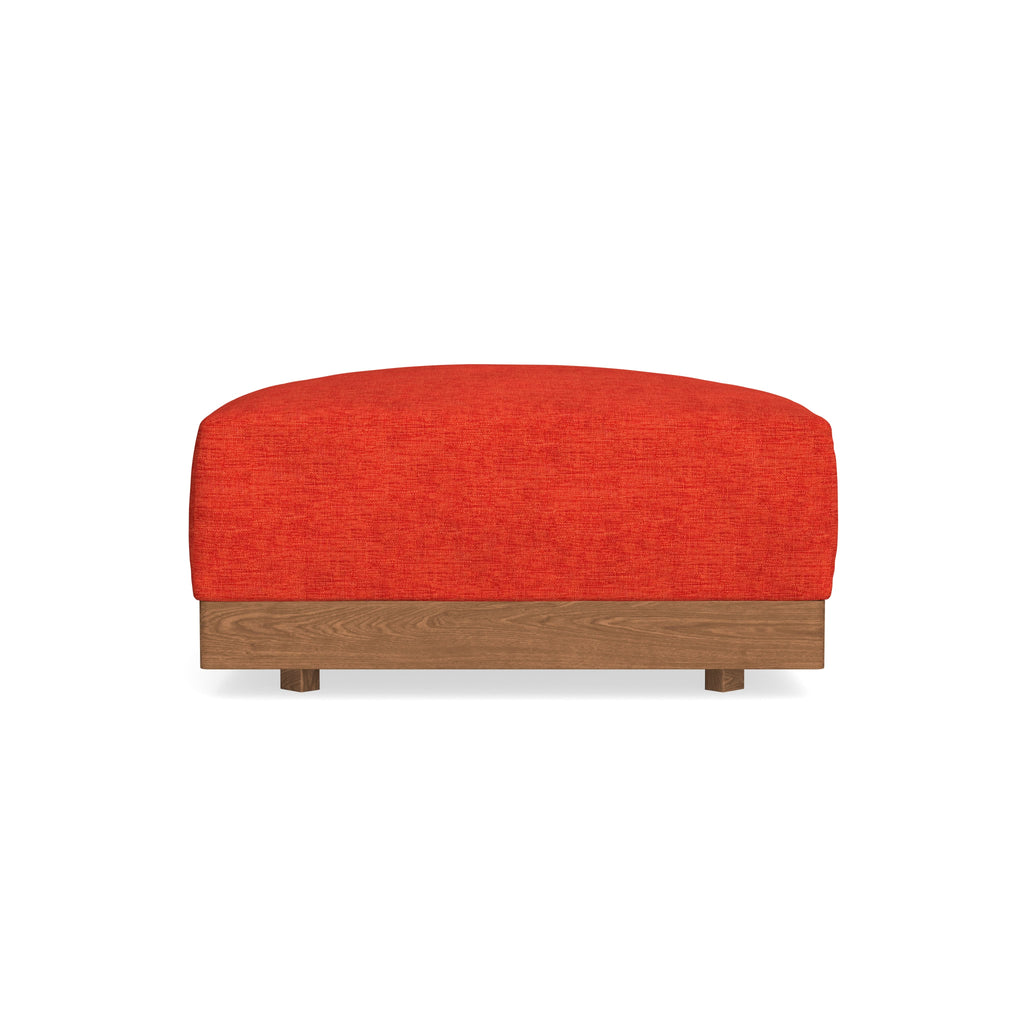 Modular Bondi Espresso Ottoman in Poppy Orange | Memory Foam Blend