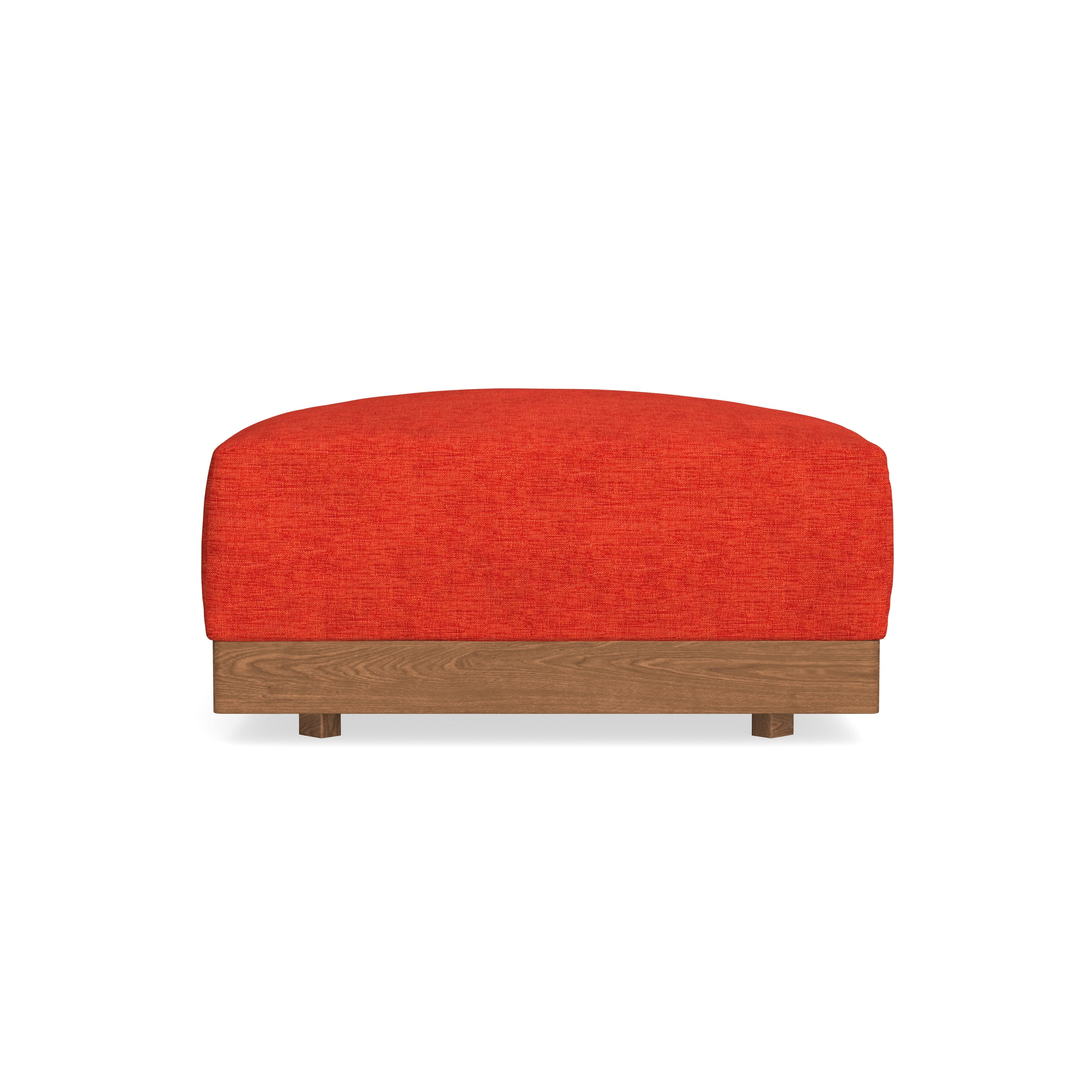 Modular Bondi Espresso Ottoman in Poppy Orange | Memory Foam Blend