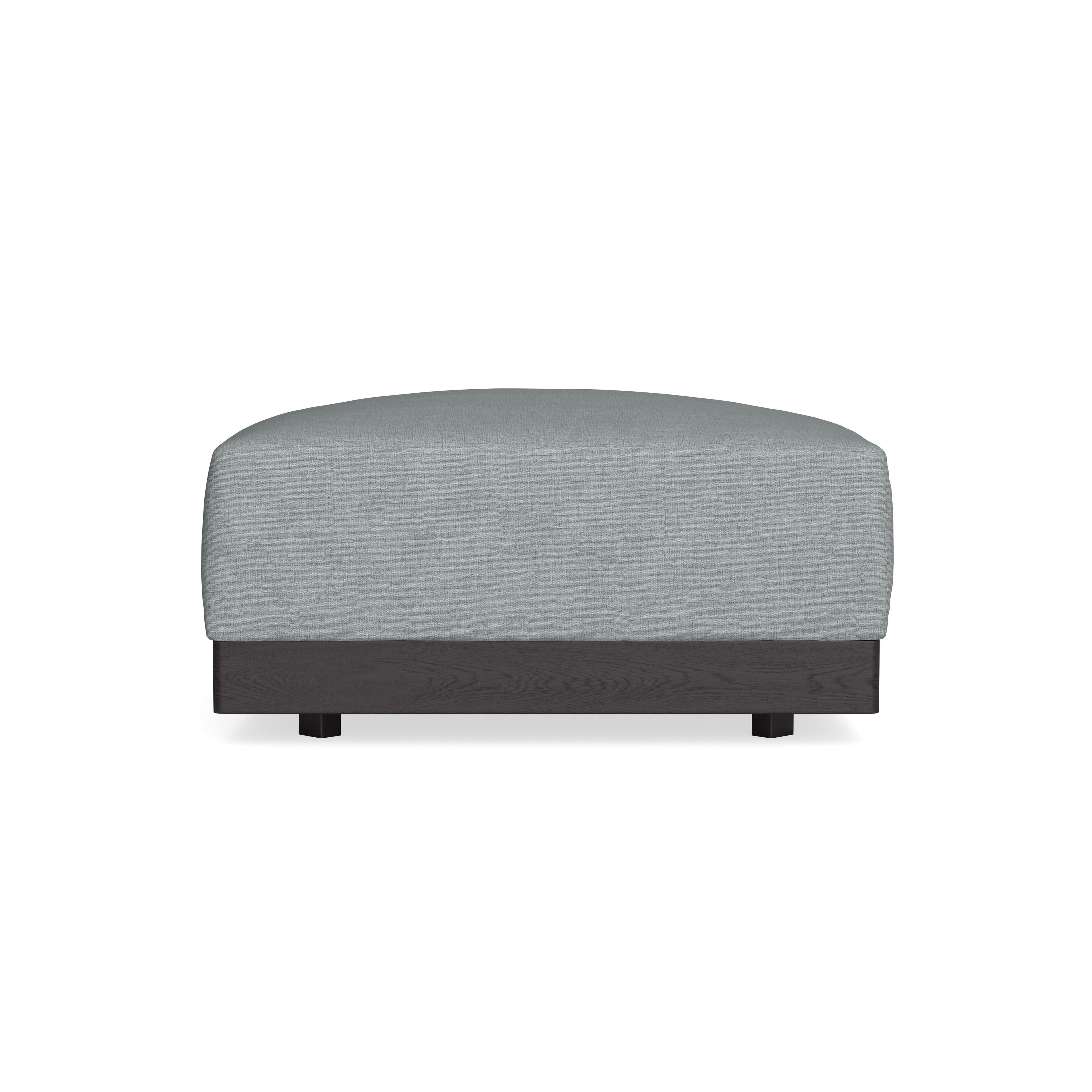 Modular Bondi Black Ottoman in Light Steel | Memory Foam Blend