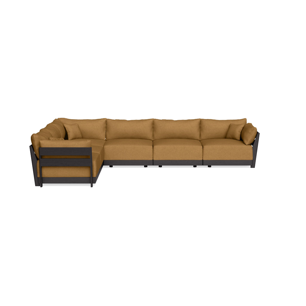 Modular Bondi Black 6-Seater Corner Sectional in Dijon | Memory Foam Blend