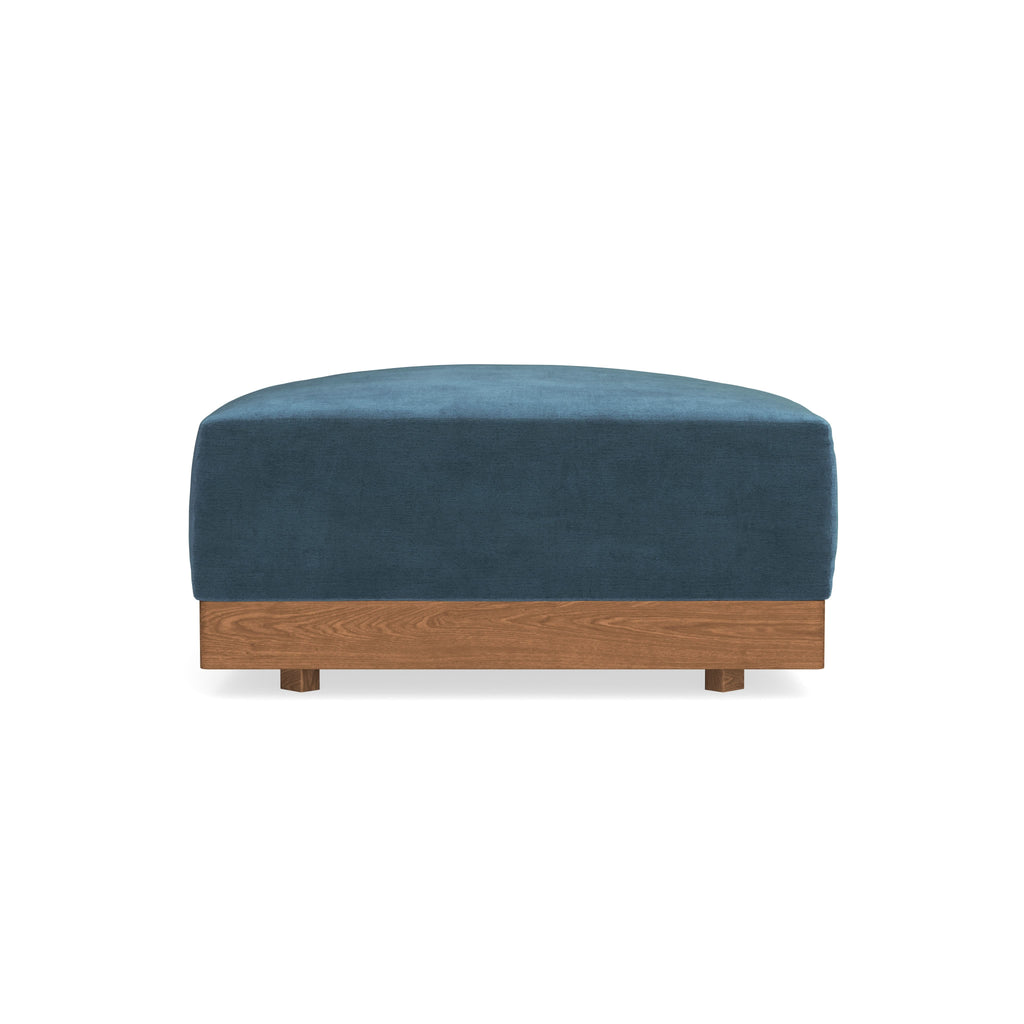 Modular Bondi Espresso Ottoman in Oxford Blue | Memory Foam Blend