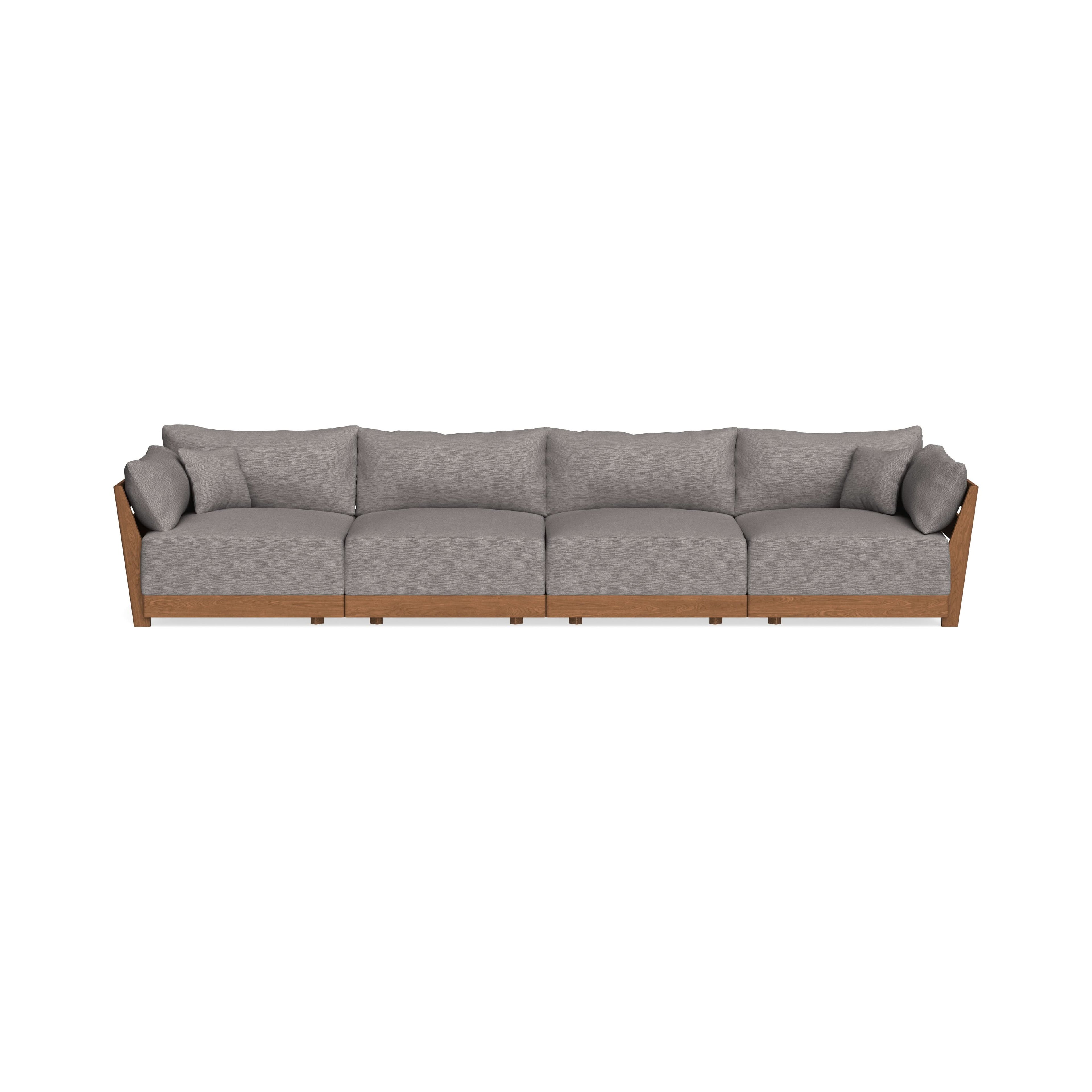 Modular Bondi Espresso 4-Seater Sofa in Cement | Classic Blend