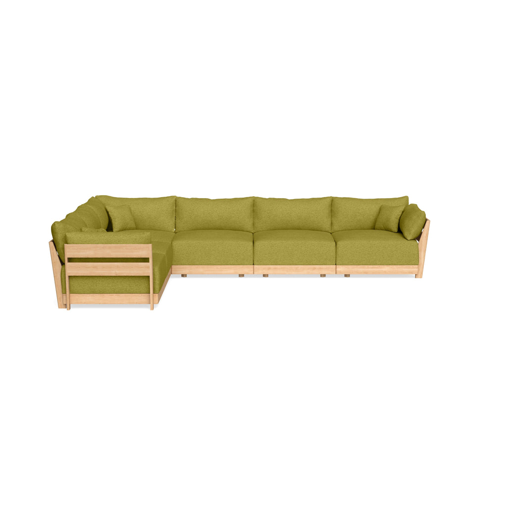 Modular Bondi Latte 6-Seater Corner Sectional in Avocado | Classic Blend
