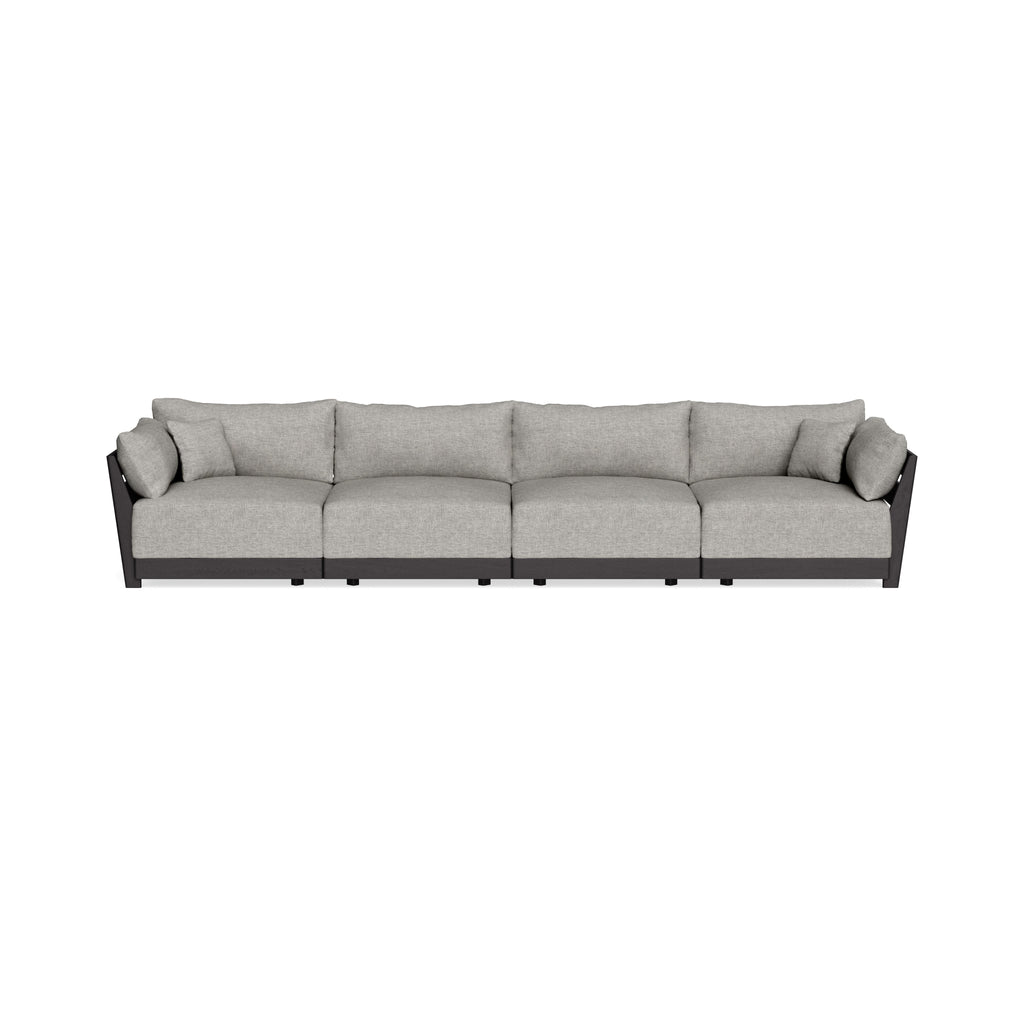 Modular Bondi Black 4-Seater Sofa in Fog | Classic Blend