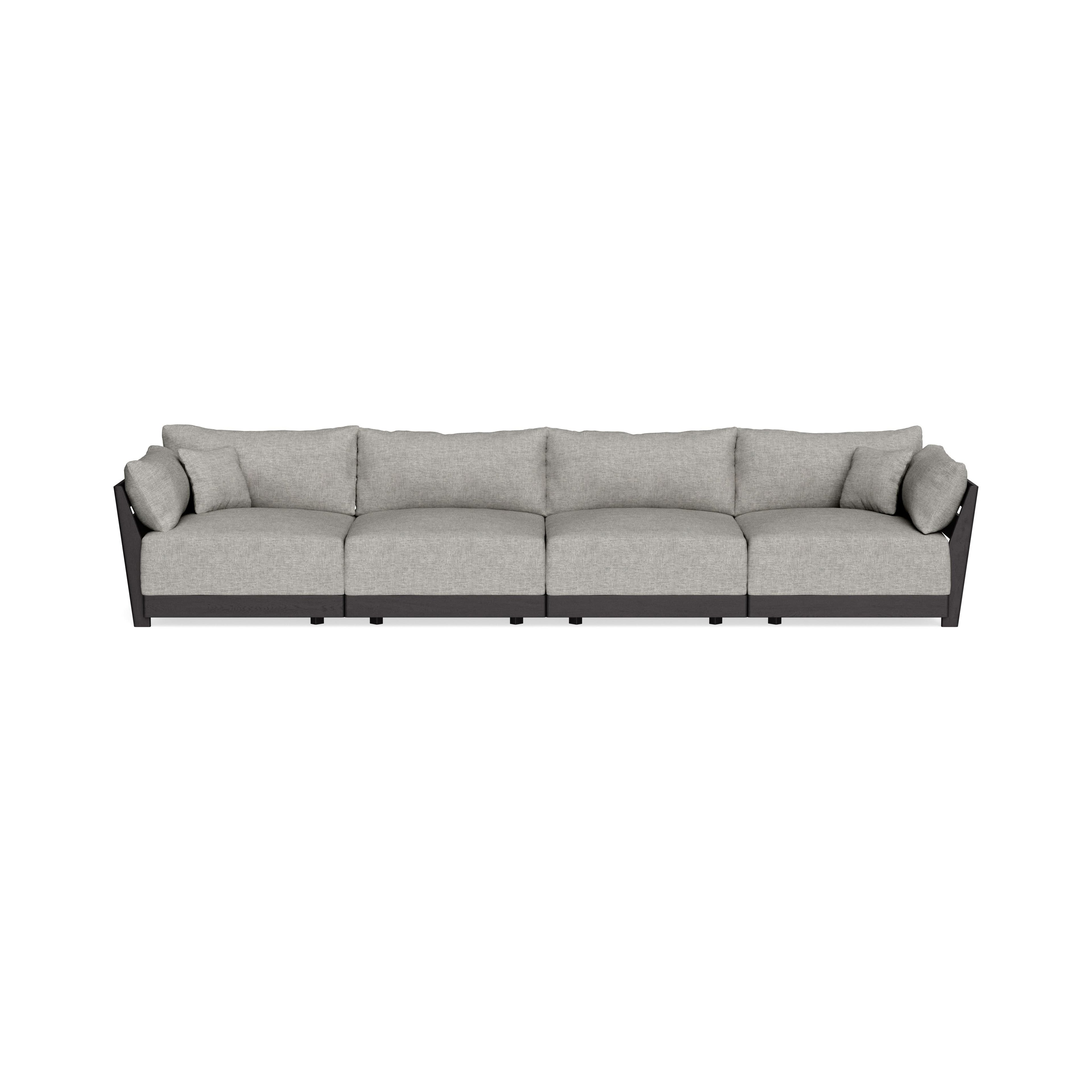 Modular Bondi Black 4-Seater Sofa in Fog | Classic Blend
