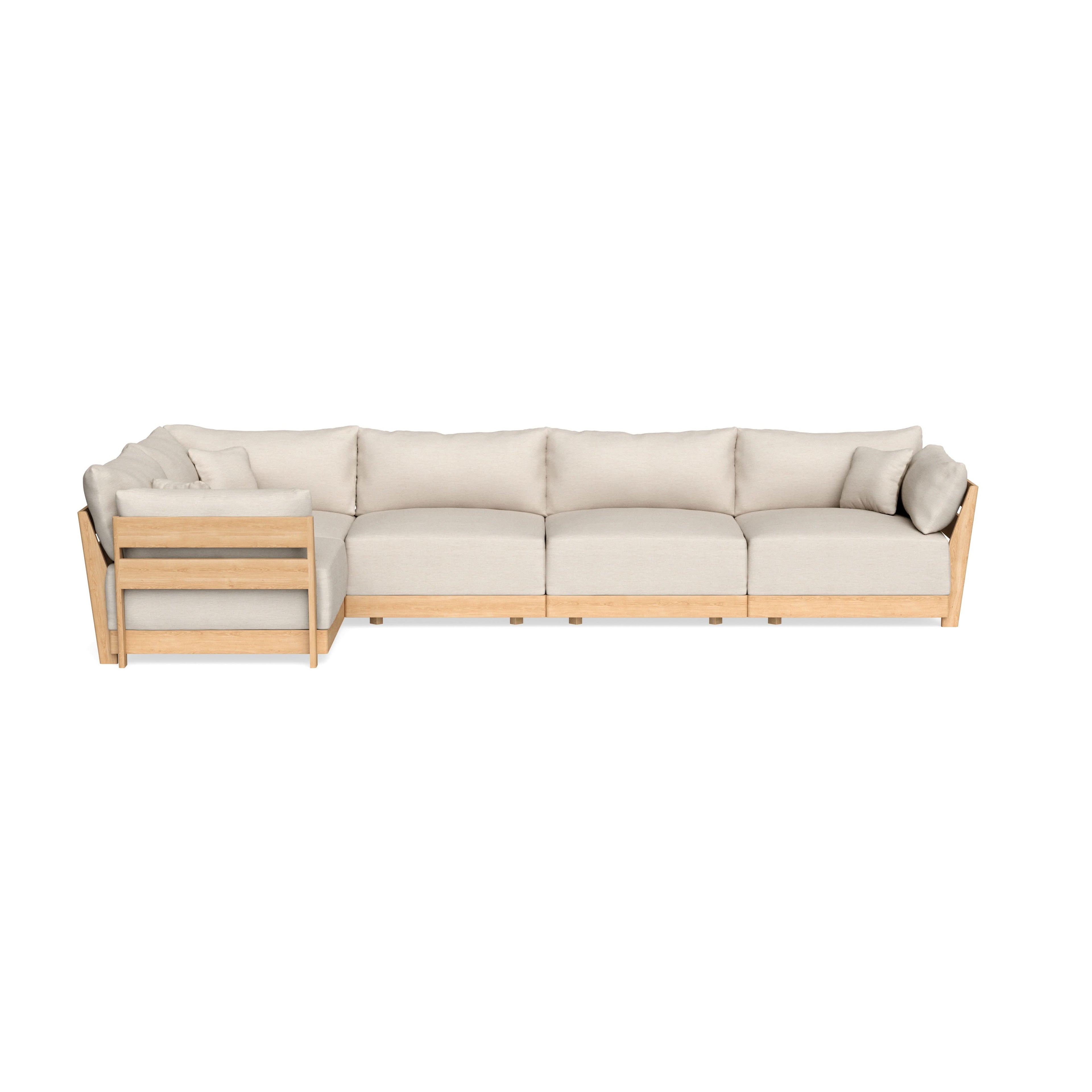 Modular Bondi Latte 5-Seater L-Sectional in Seashell | Memory Foam Blend
