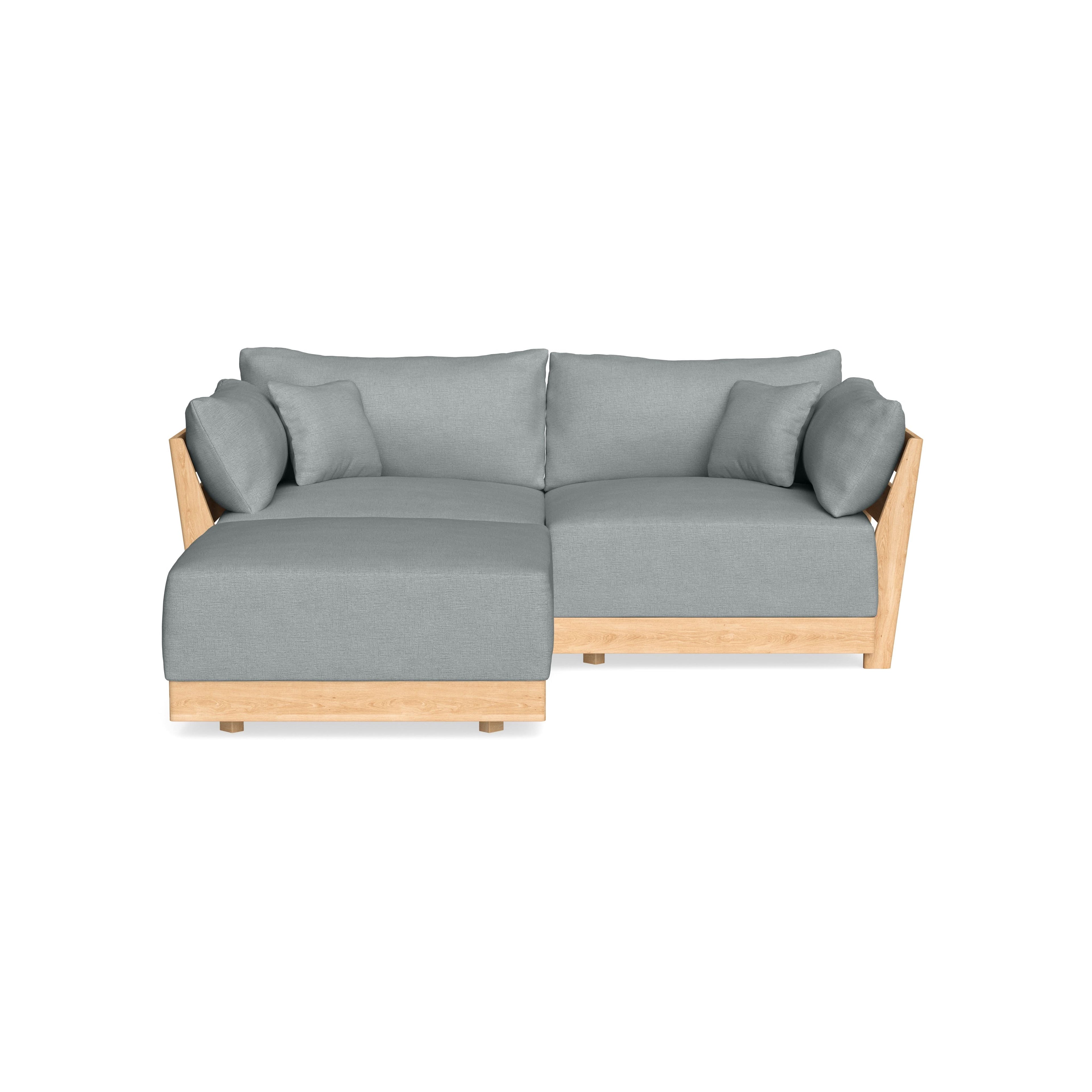 Modular Bondi Latte 2-Seater Sectional in Light Steel | Classic Blend