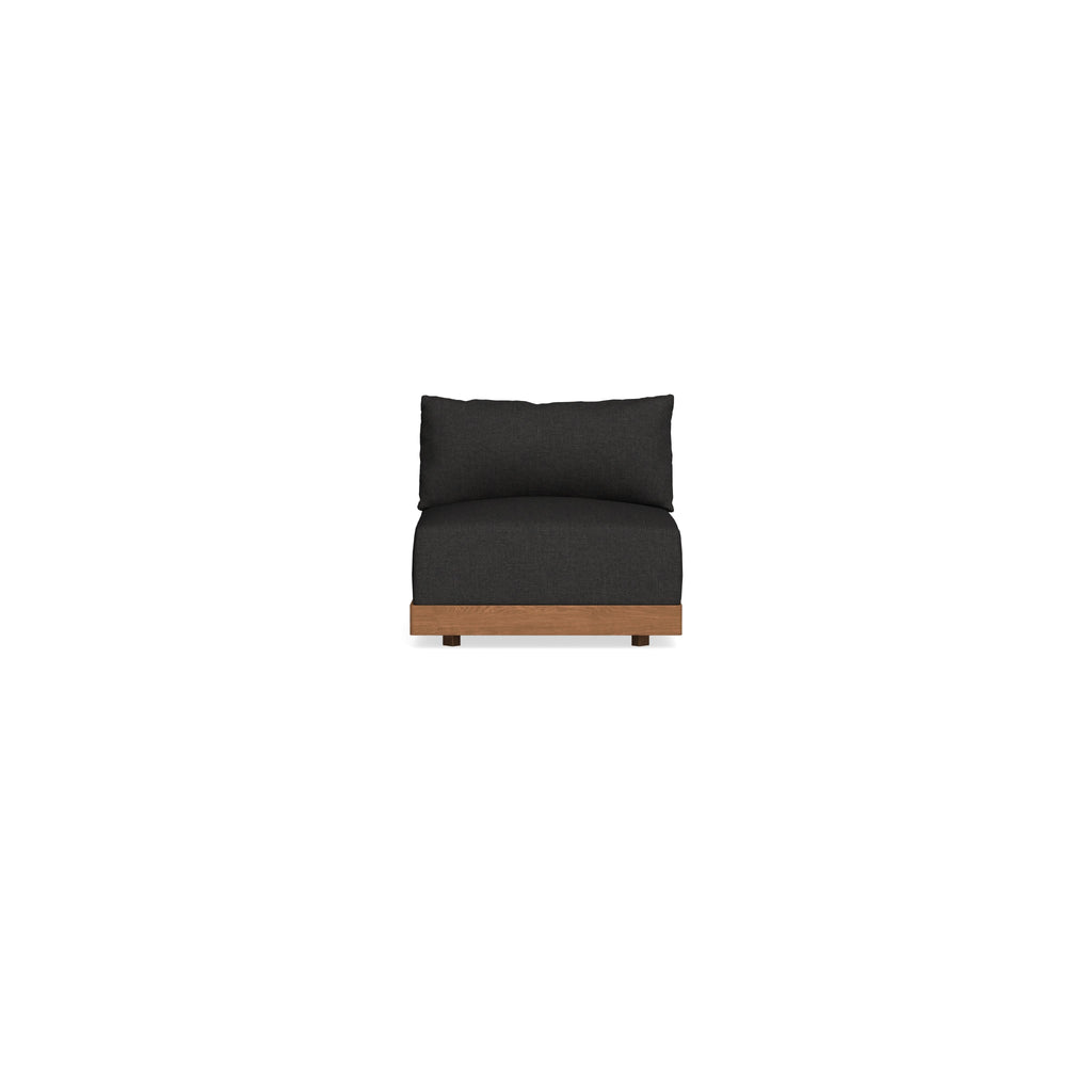 Modular Bondi Espresso Armless Chair in Peppercorn | Memory Foam Blend