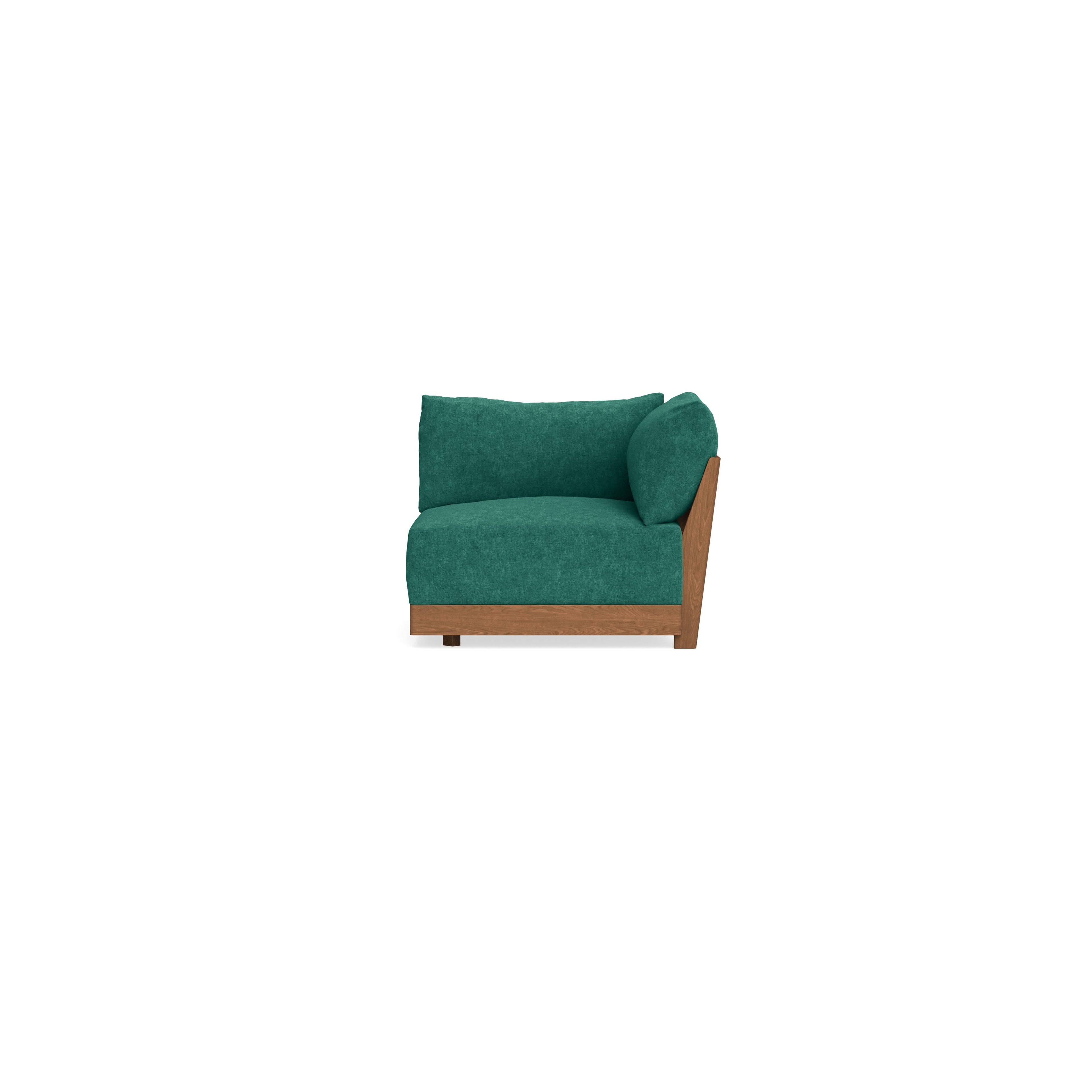 Modular Bondi Espresso Corner Chair in Jade Green | Classic Blend