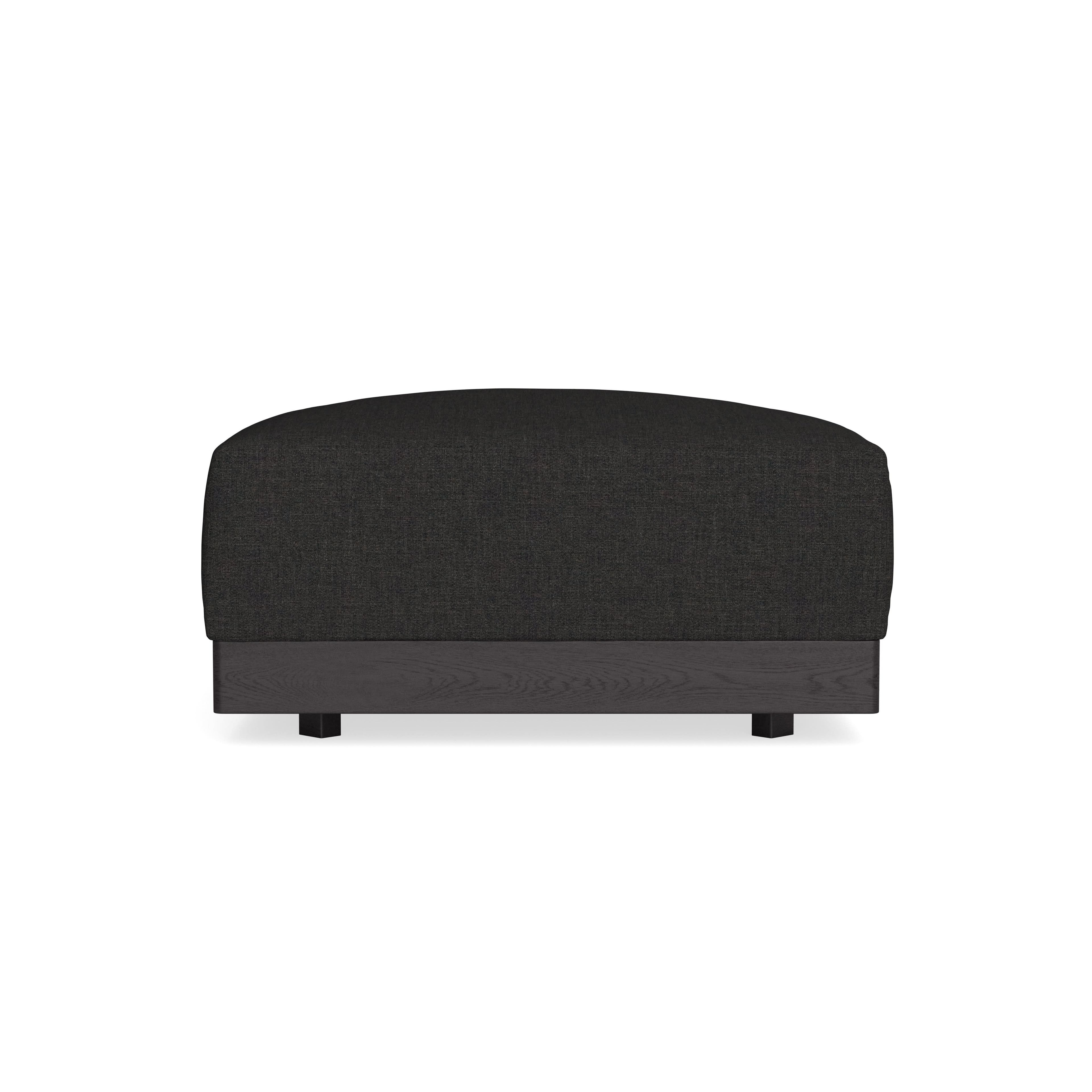 Modular Bondi Black Ottoman in Peppercorn | Memory Foam Blend