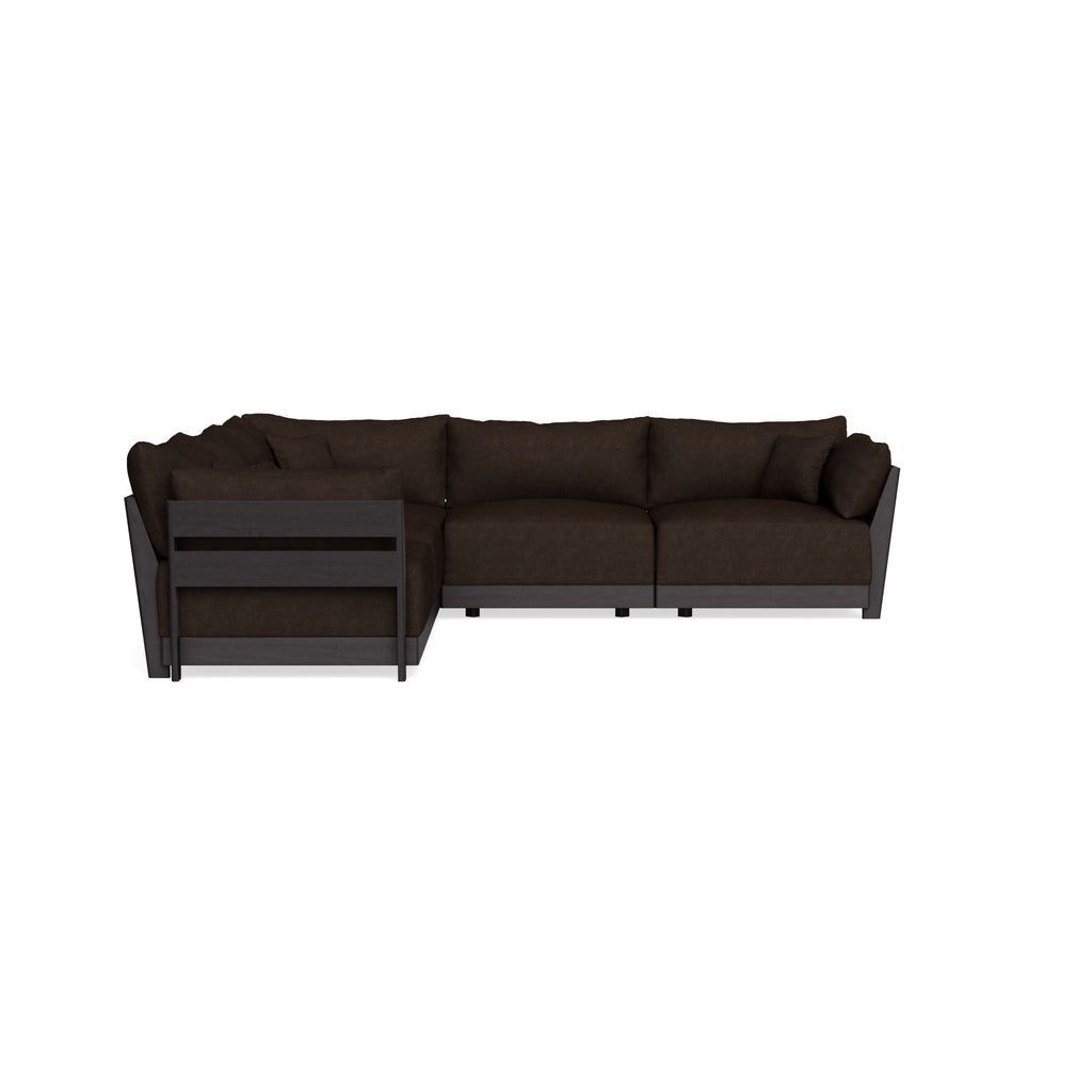 Modular Bondi Black 5-Seater Corner Sectional in Espresso | Memory Foam Blend