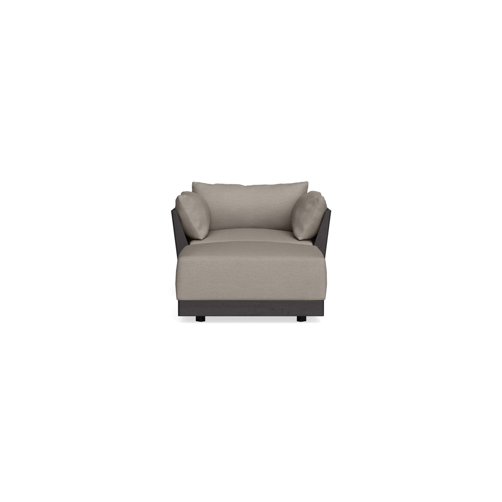 Modular Bondi Black Armchair + Ottoman in Cinder Gray | Memory Foam Blend
