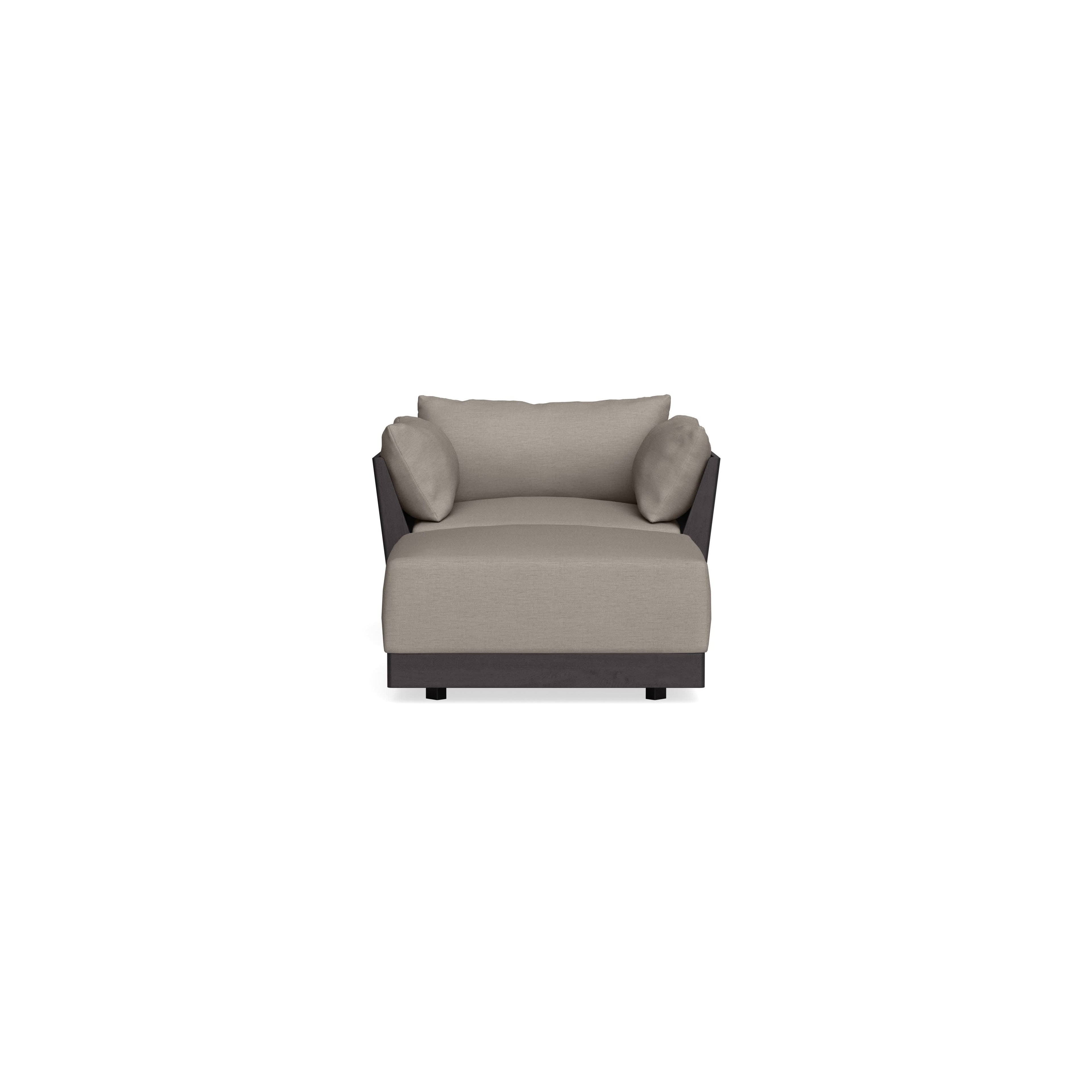Modular Bondi Black Armchair + Ottoman in Cinder Gray | Memory Foam Blend
