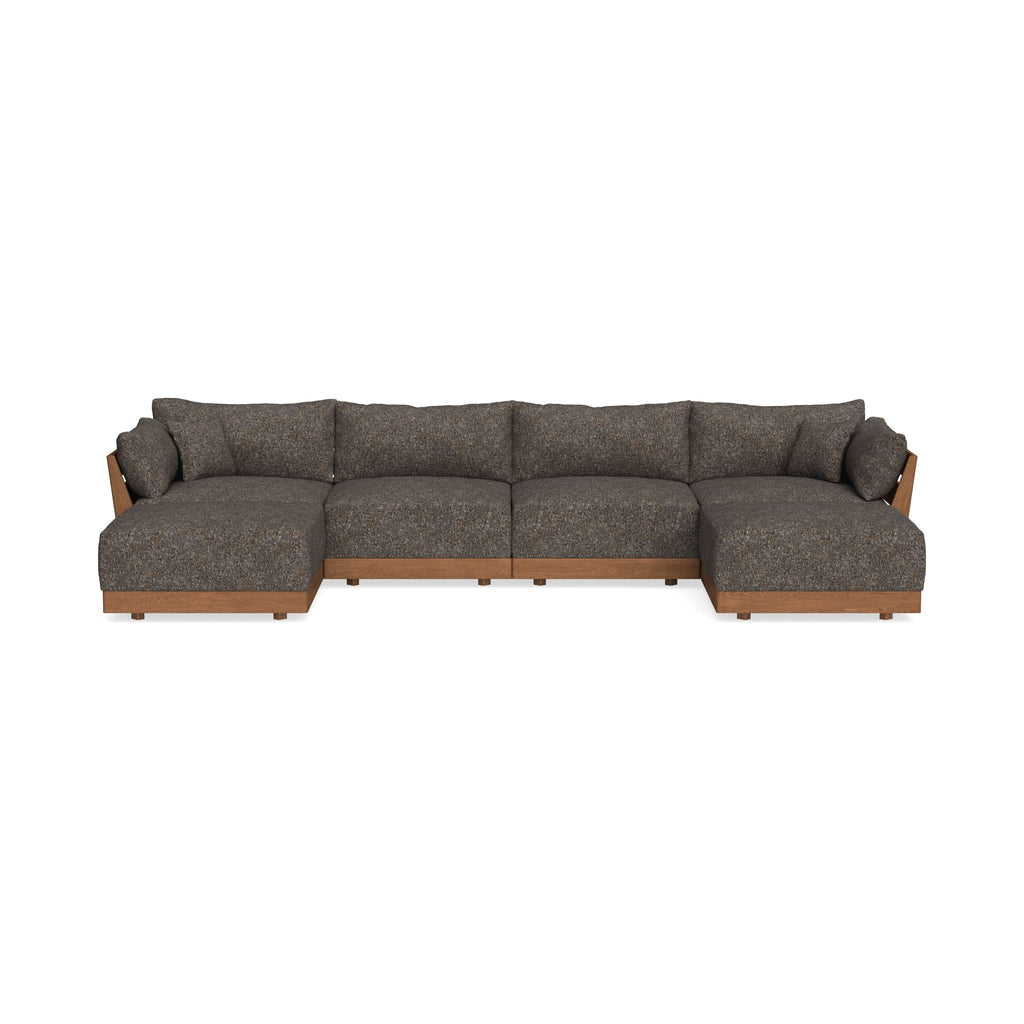 Modular Bondi Espresso 4-Seater U-Sectional in Eclipse | Memory Foam Blend