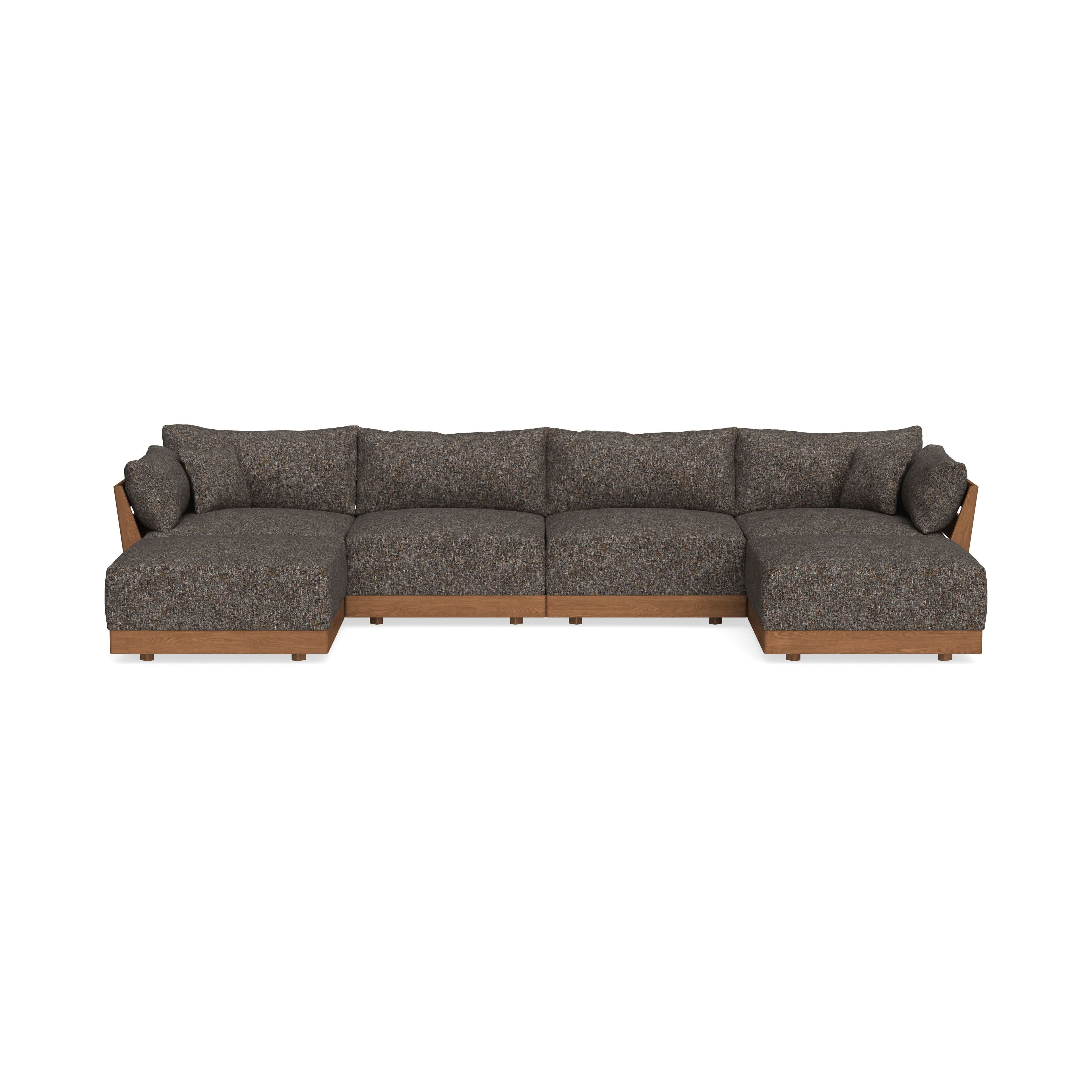 Modular Bondi Espresso 4-Seater U-Sectional in Eclipse | Memory Foam Blend