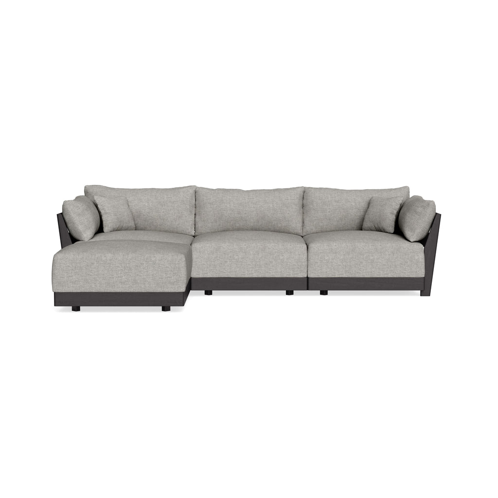 Modular Bondi Black 3-Seater Sectional in Fog | Classic Blend