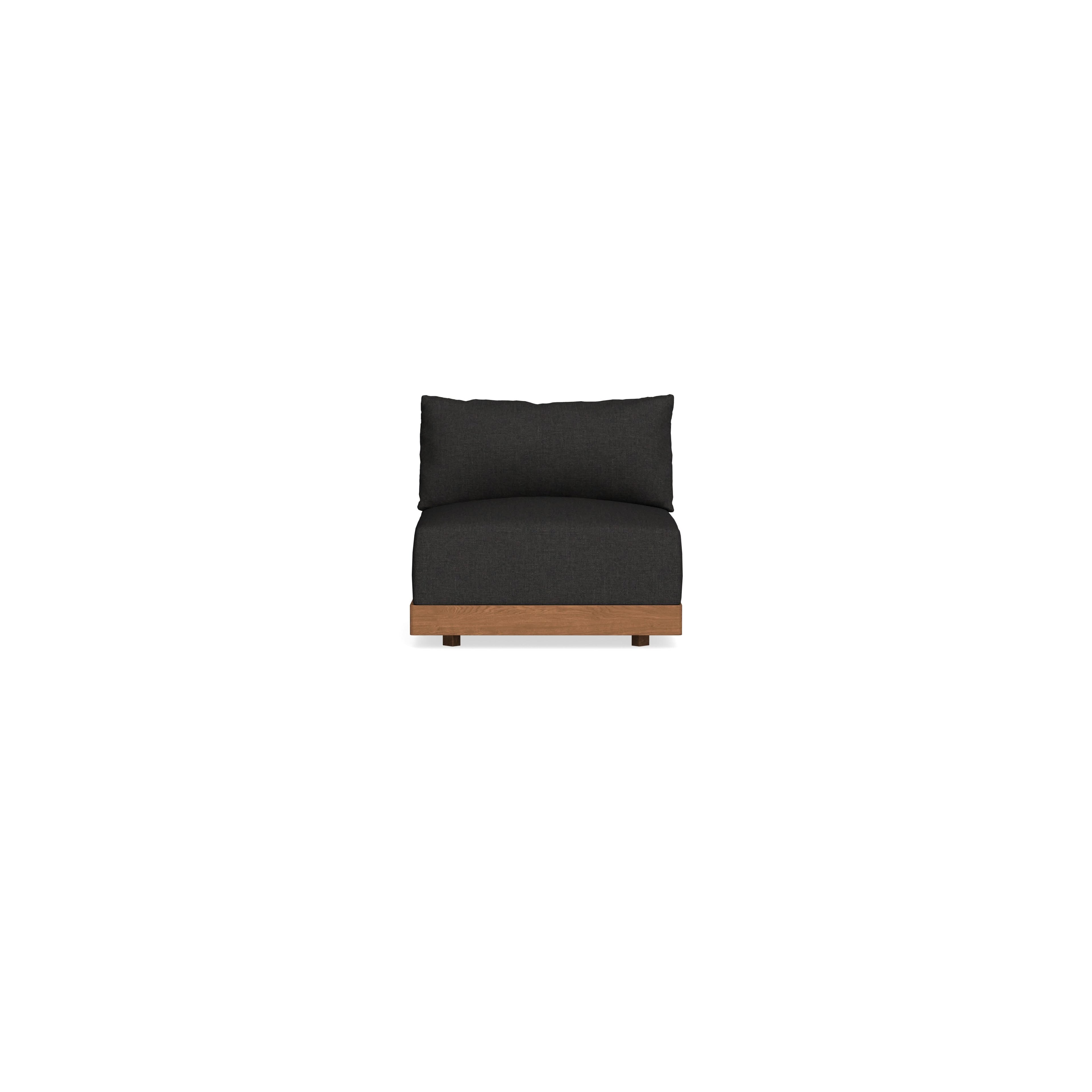 Modular Bondi Espresso Armless Chair in Peppercorn | Classic Blend