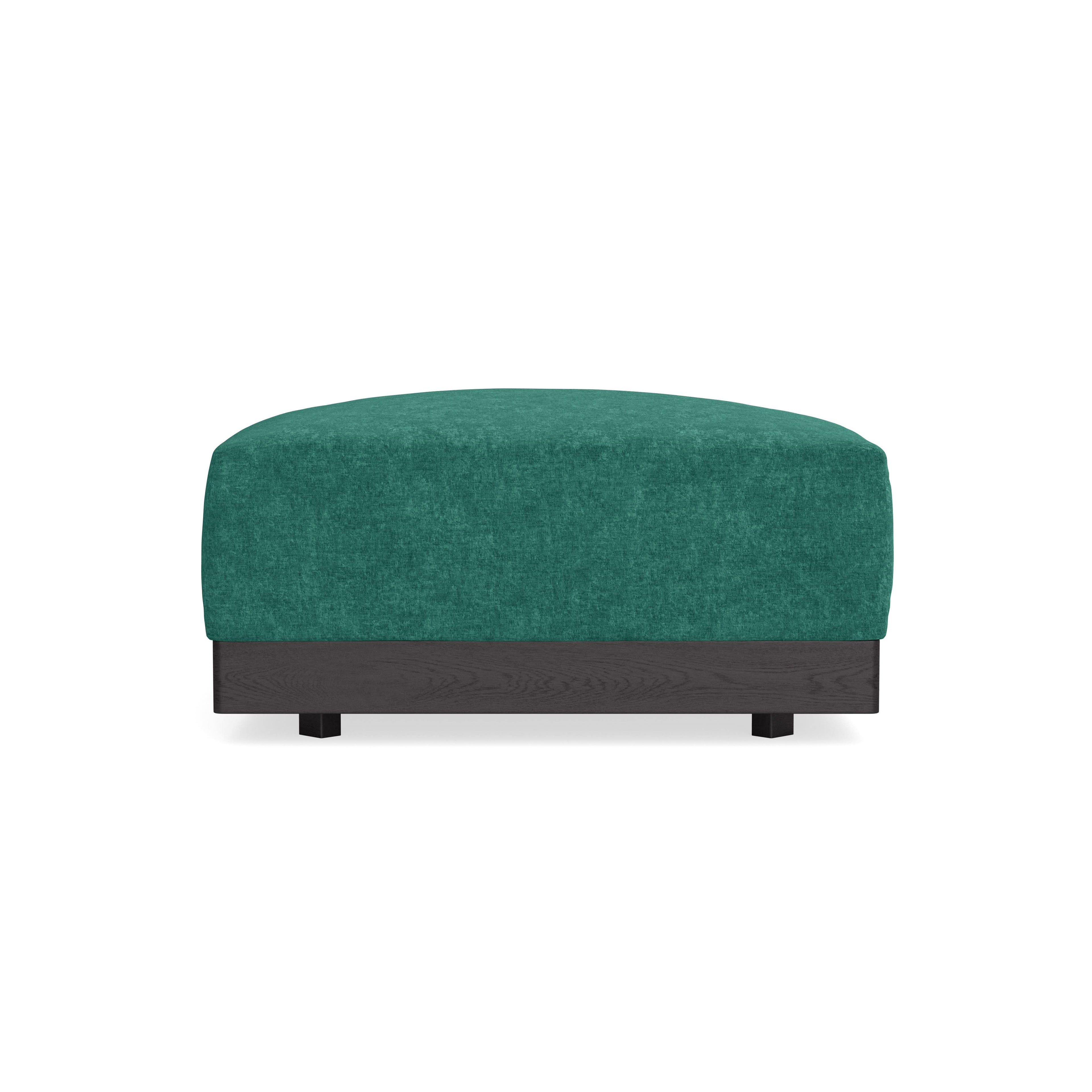 Modular Bondi Black Ottoman in Jade Green | Classic Blend
