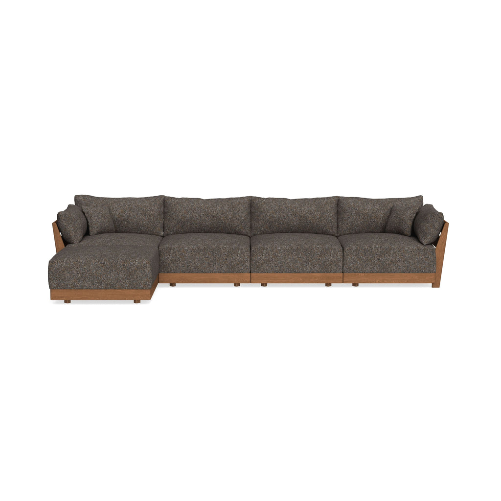 Modular Bondi Espresso 4-Seater Sectional in Eclipse | Memory Foam Blend