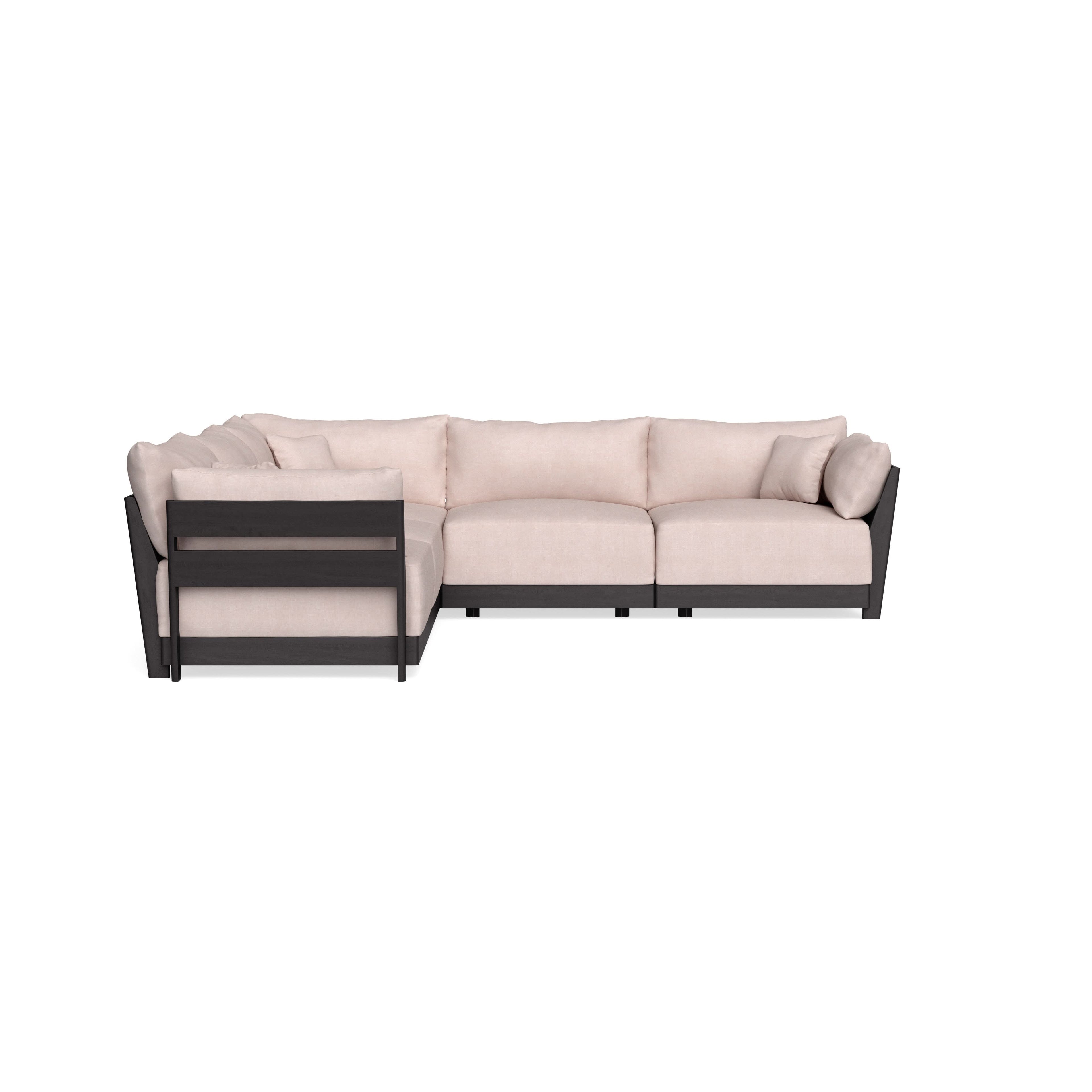Modular Bondi Black 5-Seater Corner Sectional in Blush | Classic Blend
