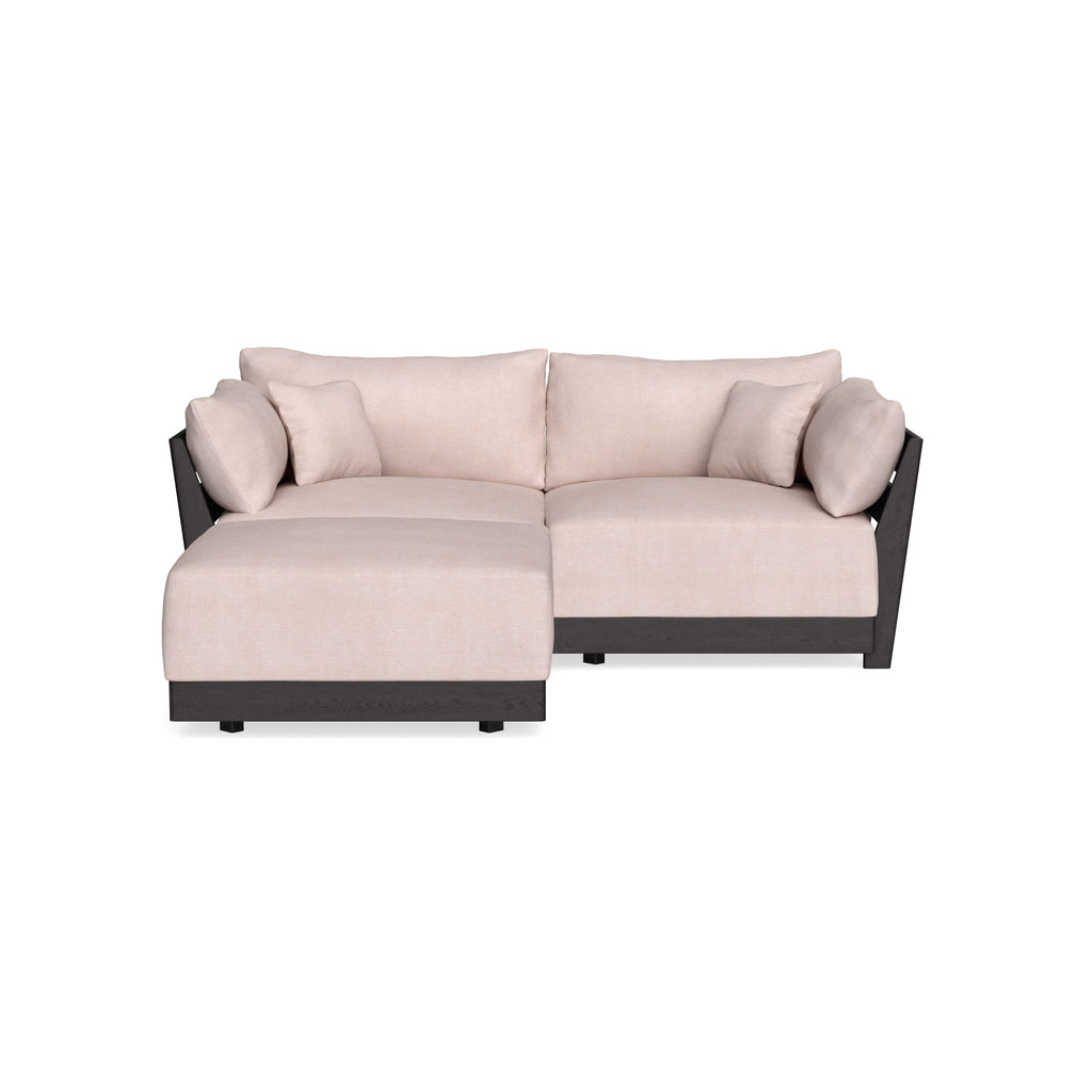 Modular Bondi Black 2-Seater Sectional in Blush | Memory Foam Blend