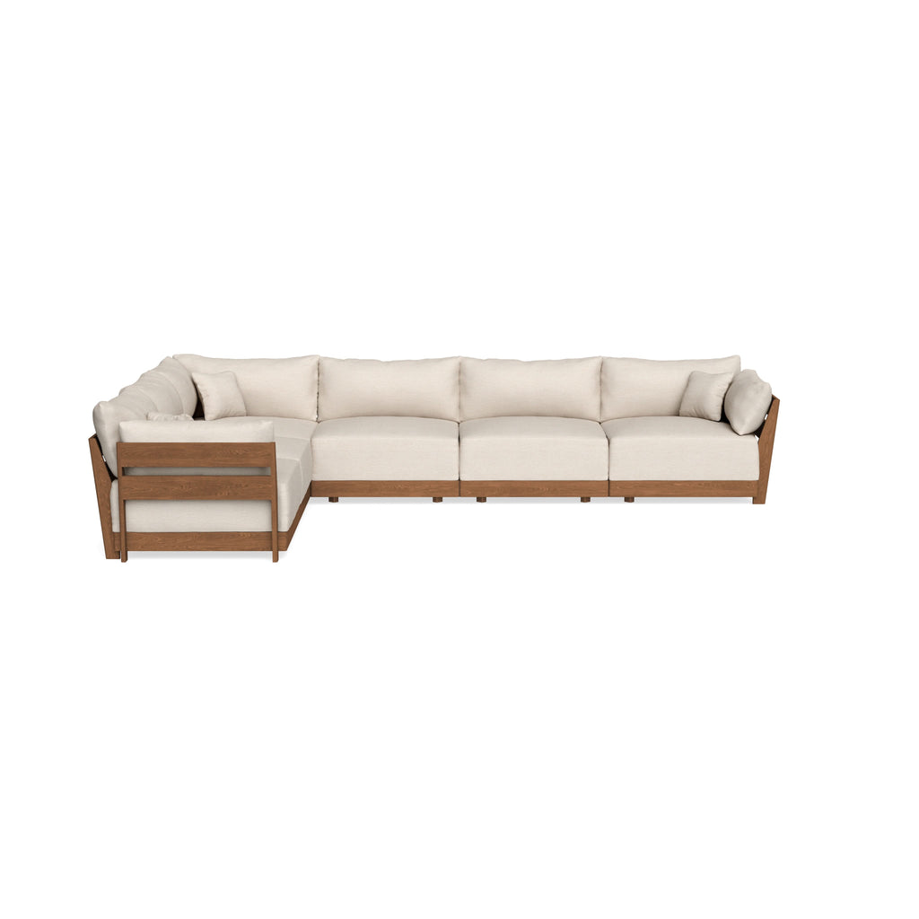 Modular Bondi Espresso 6-Seater Corner Sectional in Seashell | Classic Blend