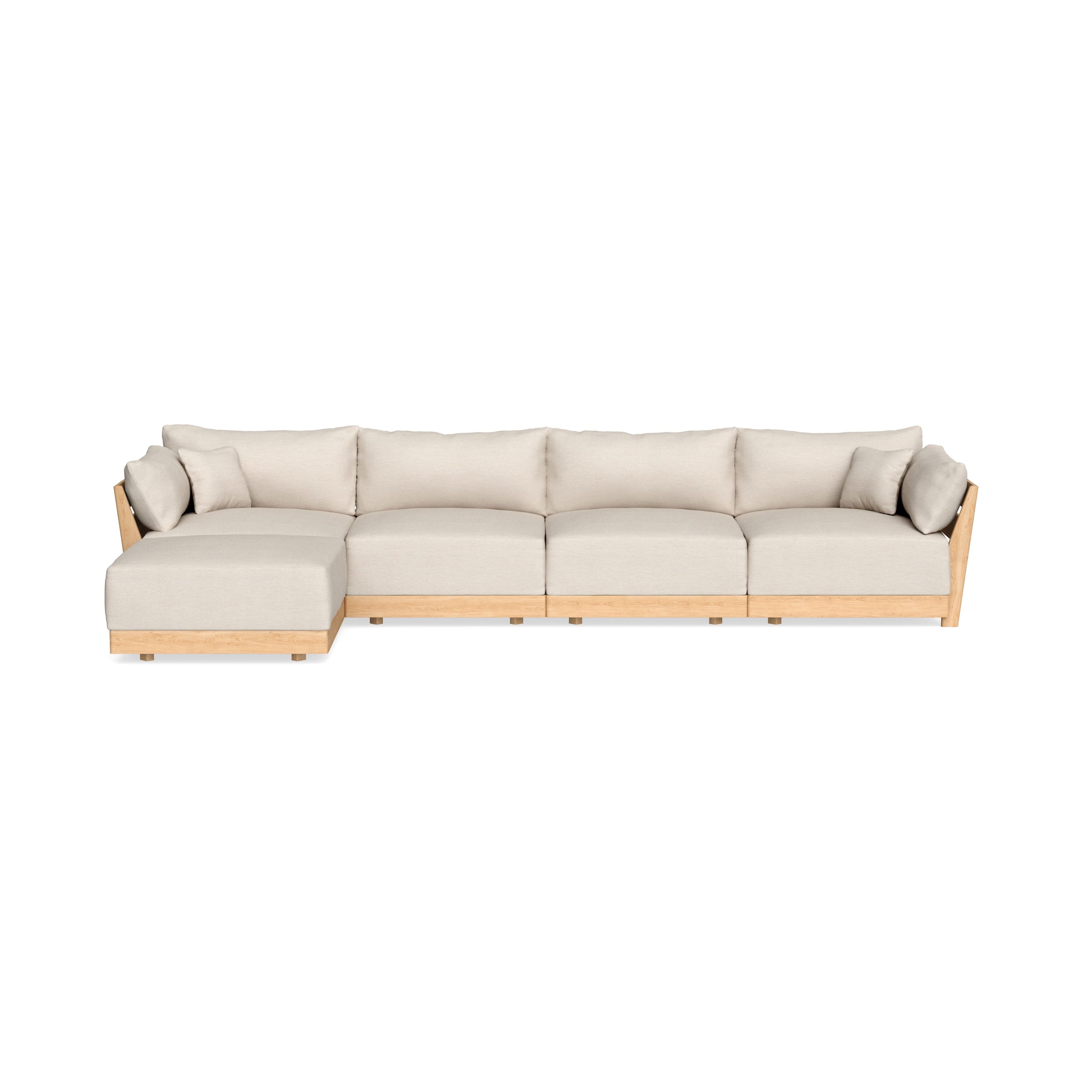 Modular Bondi Latte 4-Seater Sectional in Seashell | Memory Foam Blend
