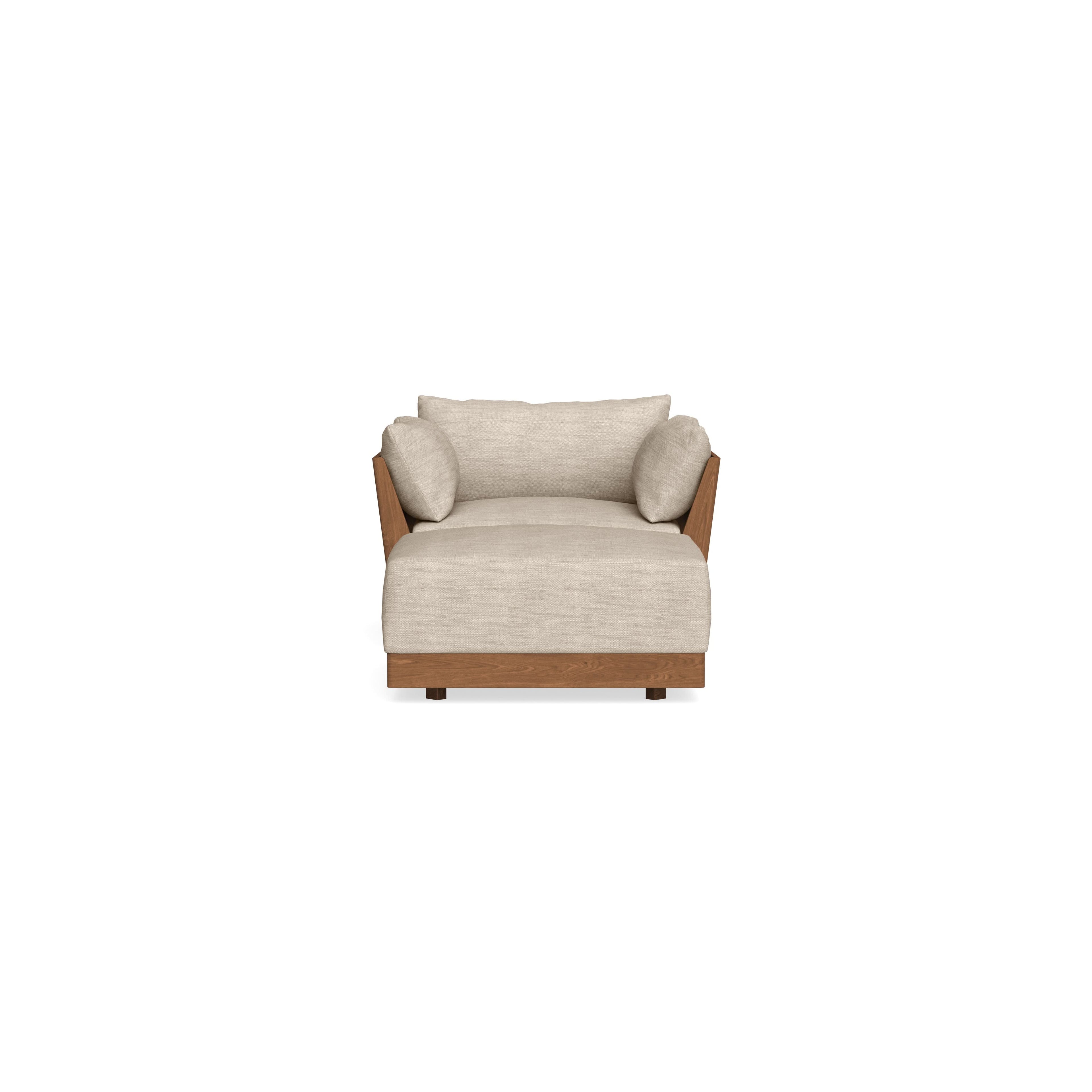 Modular Bondi Espresso Armchair + Ottoman in Wheat | Memory Foam Blend