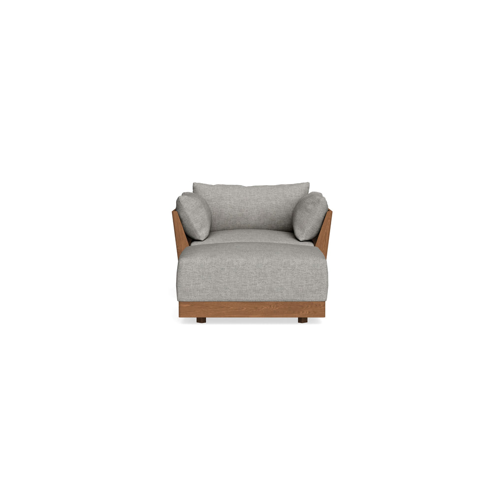 Modular Bondi Espresso Armchair + Ottoman in Fog | Classic Blend