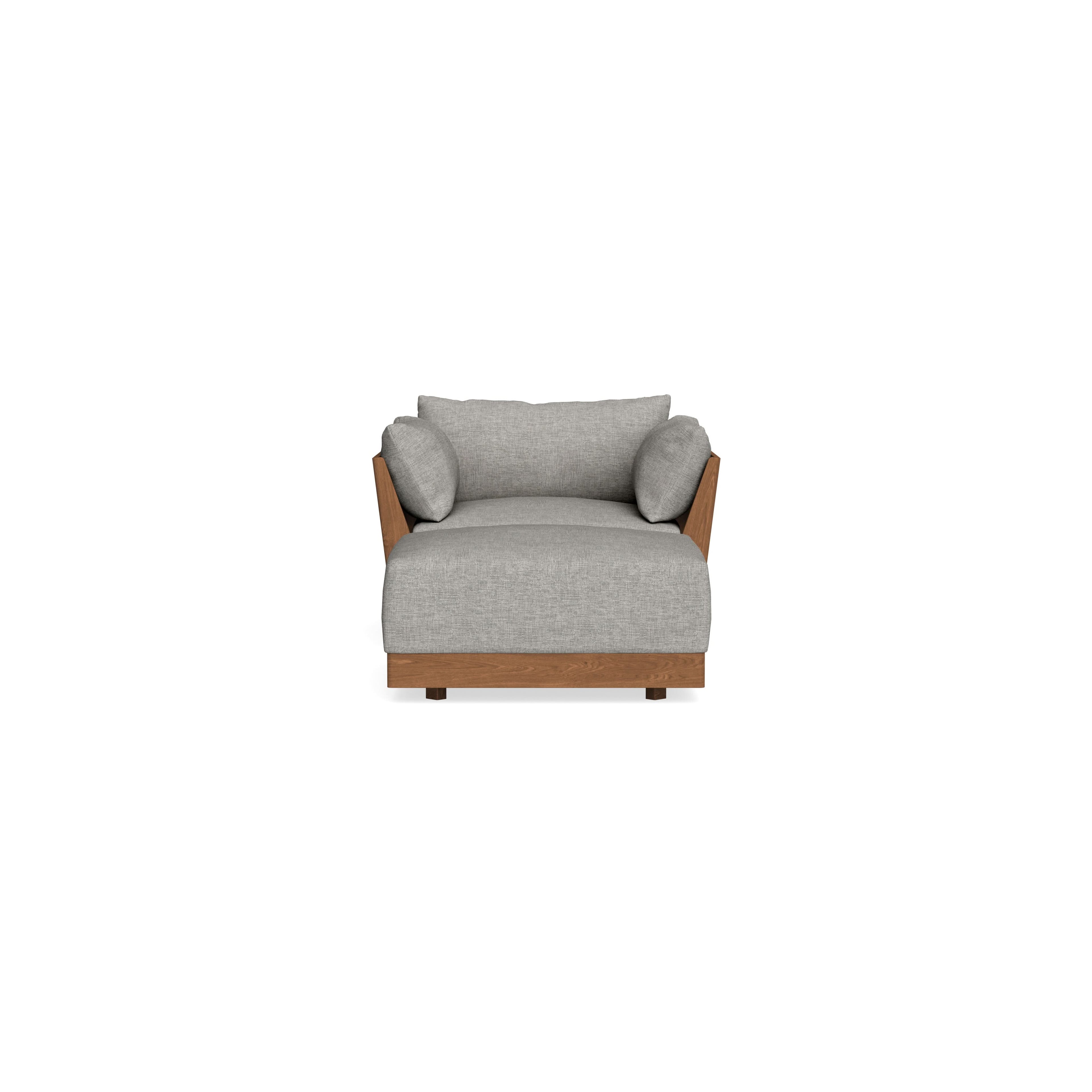 Modular Bondi Espresso Armchair + Ottoman in Fog | Classic Blend