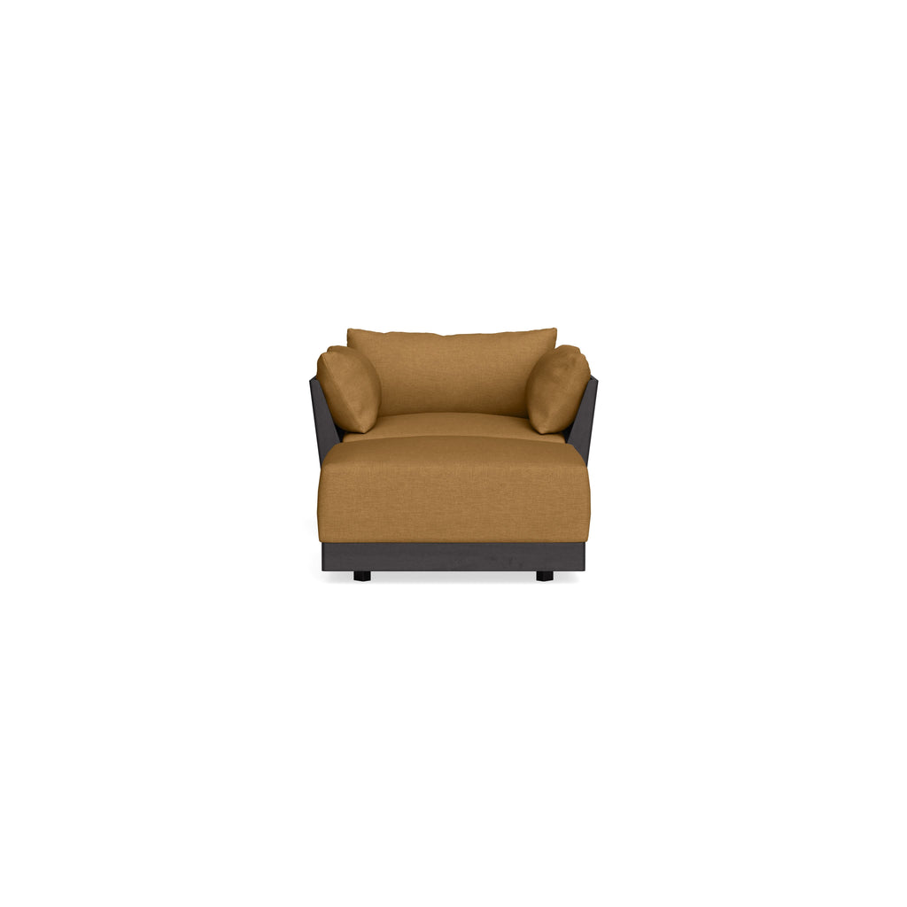 Modular Bondi Black Armchair + Ottoman in Dijon | Classic Blend