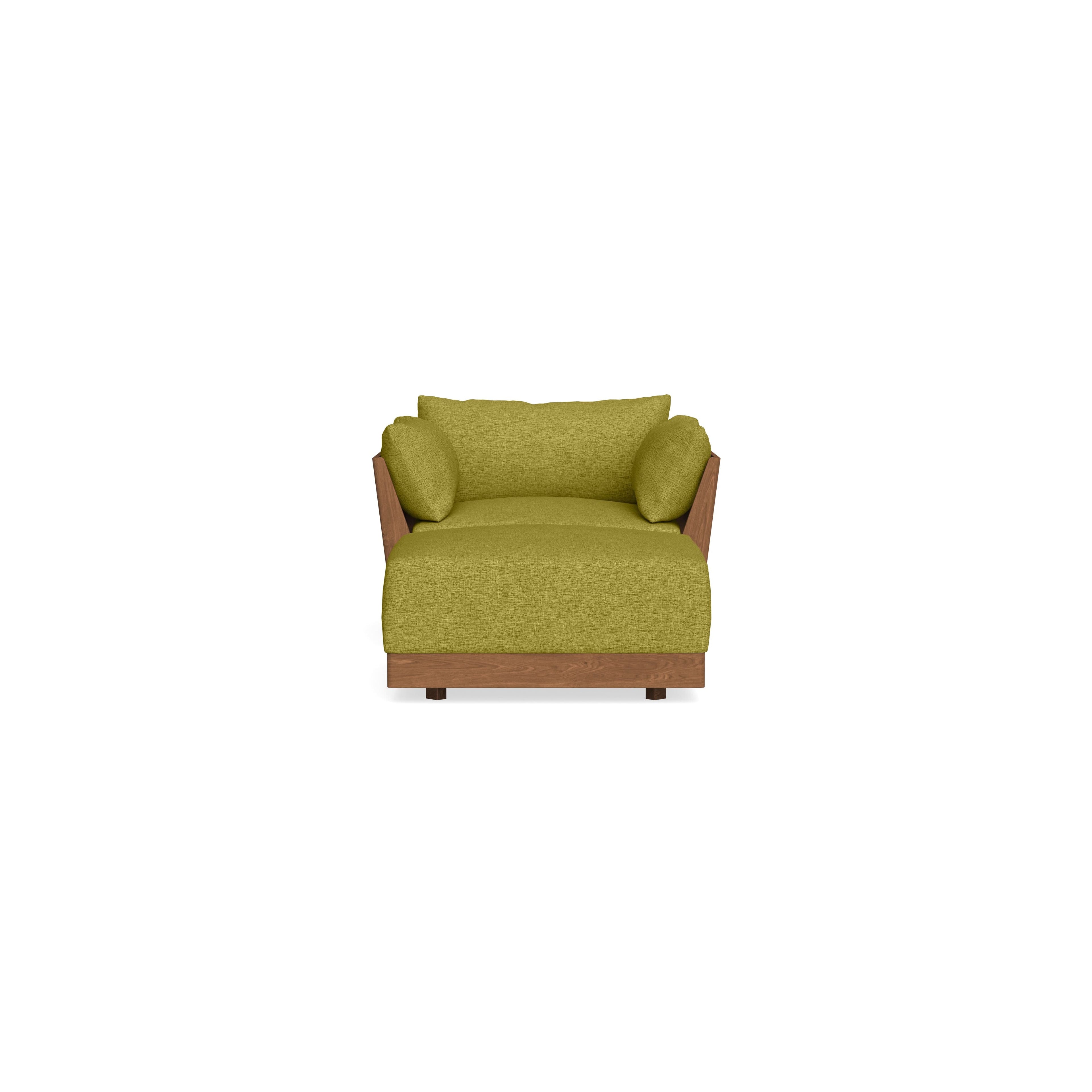 Modular Bondi Espresso Armchair + Ottoman in Avocado | Classic Blend