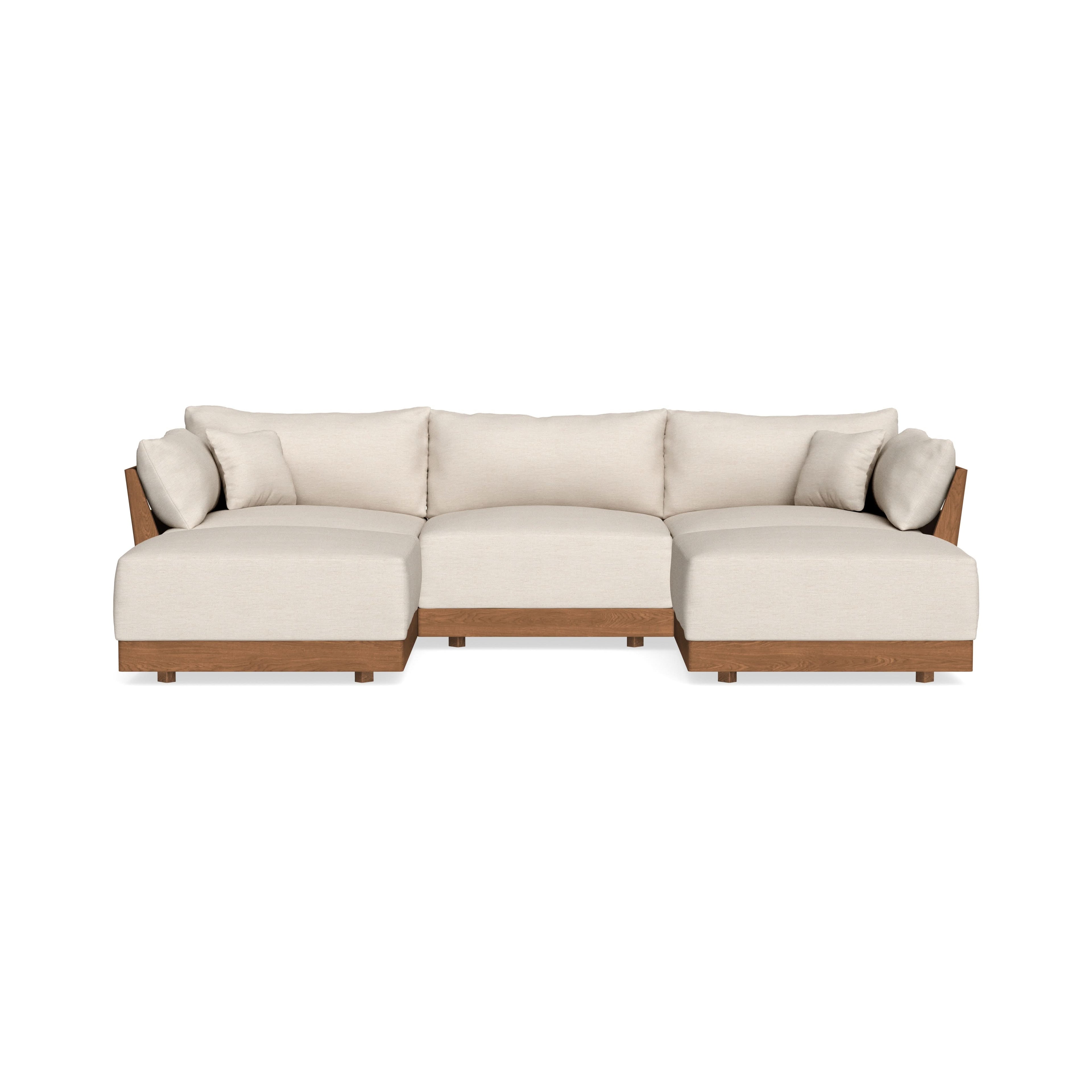 Modular Bondi Espresso 3-Seater U-Sectional in Seashell | Classic Blend