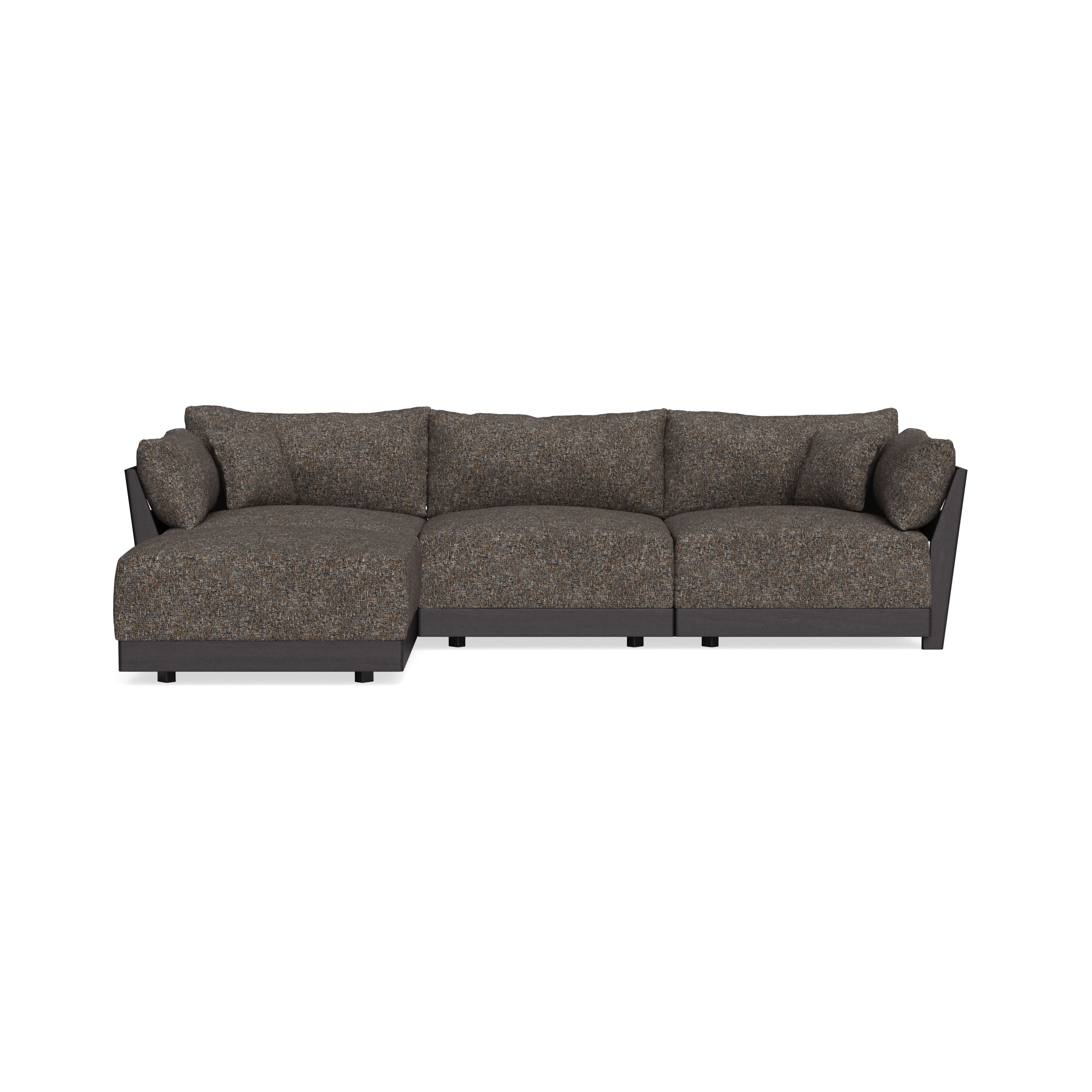 Modular Bondi Black 3-Seater Sectional in Eclipse | Memory Foam Blend