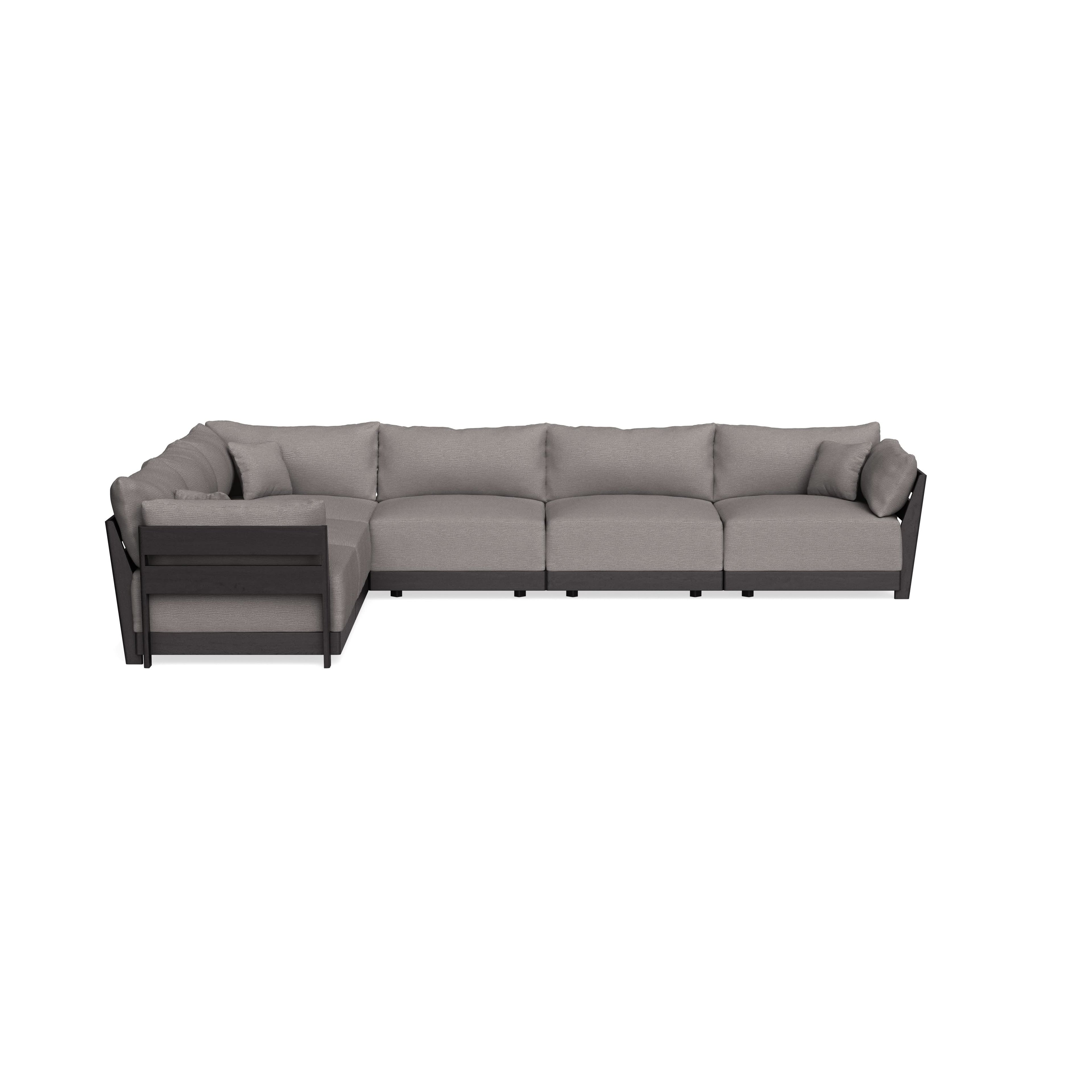 Modular Bondi Black 6-Seater Corner Sectional in Cement | Classic Blend