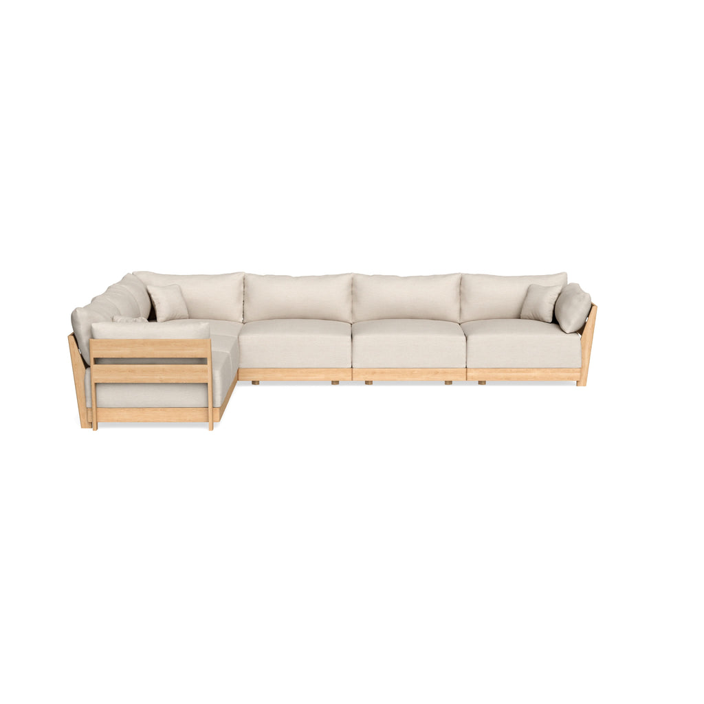 Modular Bondi Latte 6-Seater Corner Sectional in Seashell | Classic Blend