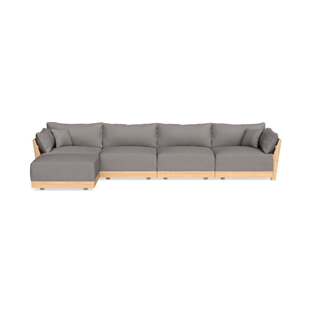 Modular Bondi Latte 4-Seater Sectional in Cement | Memory Foam Blend