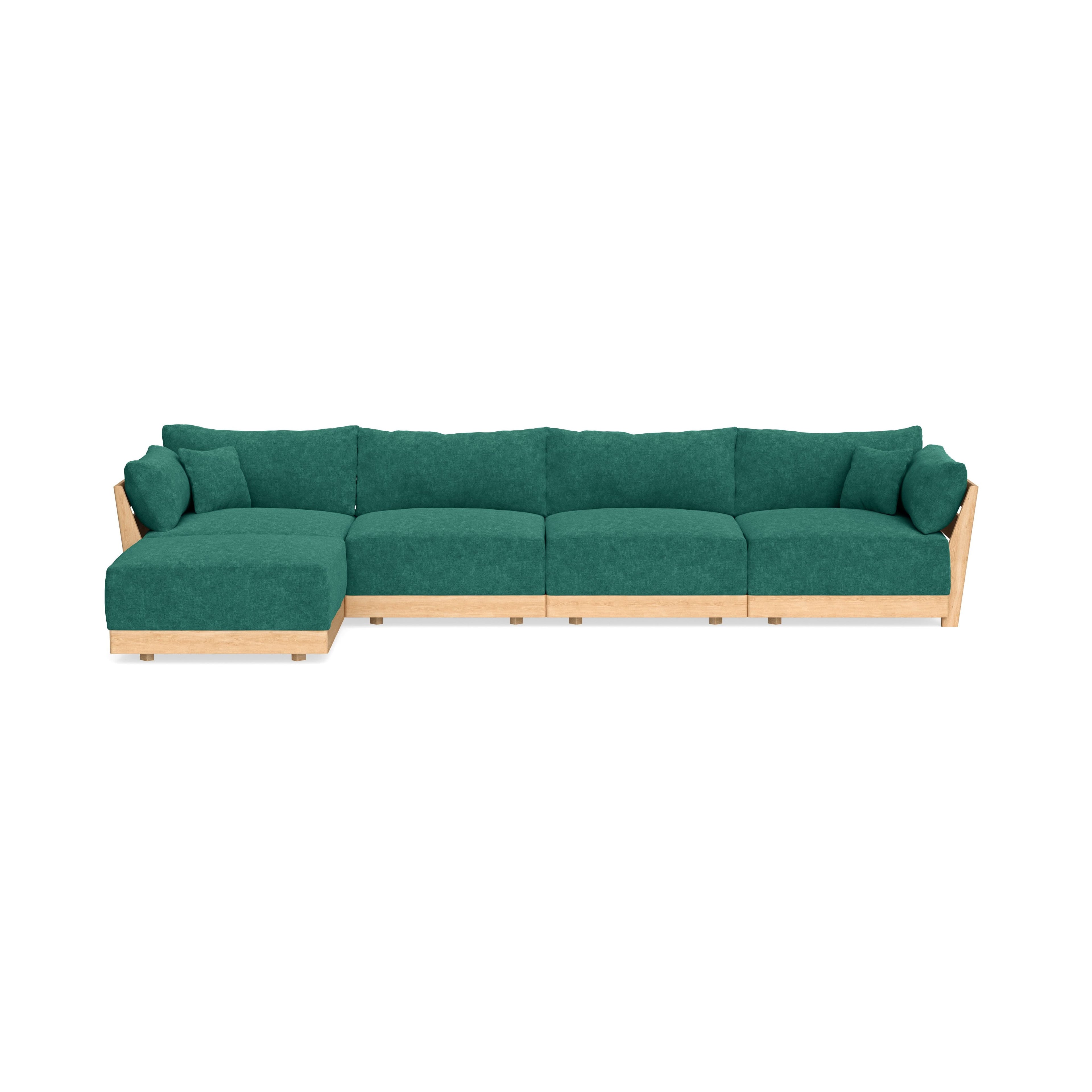 Modular Bondi Latte 4-Seater Sectional in Jade Green | Classic Blend