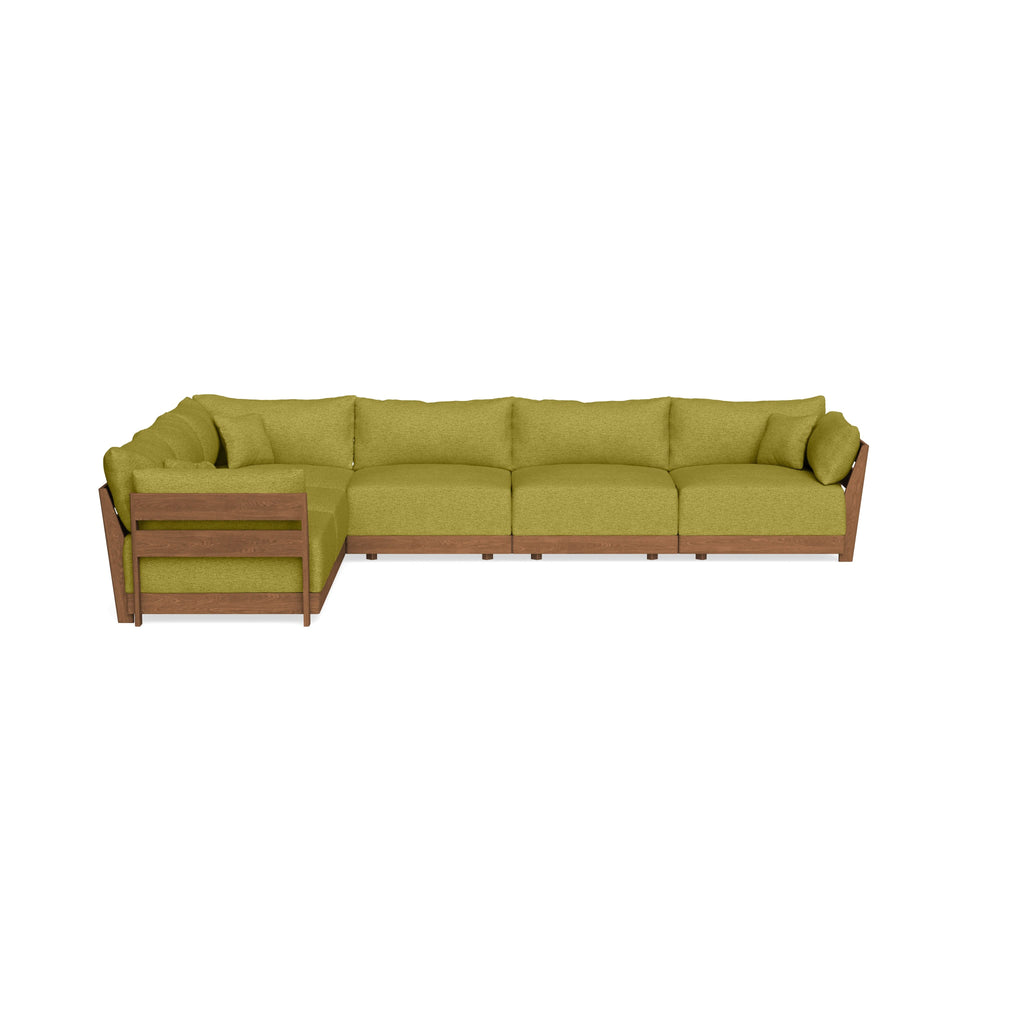 Modular Bondi Espresso 6-Seater Corner Sectional in Avocado | Classic Blend